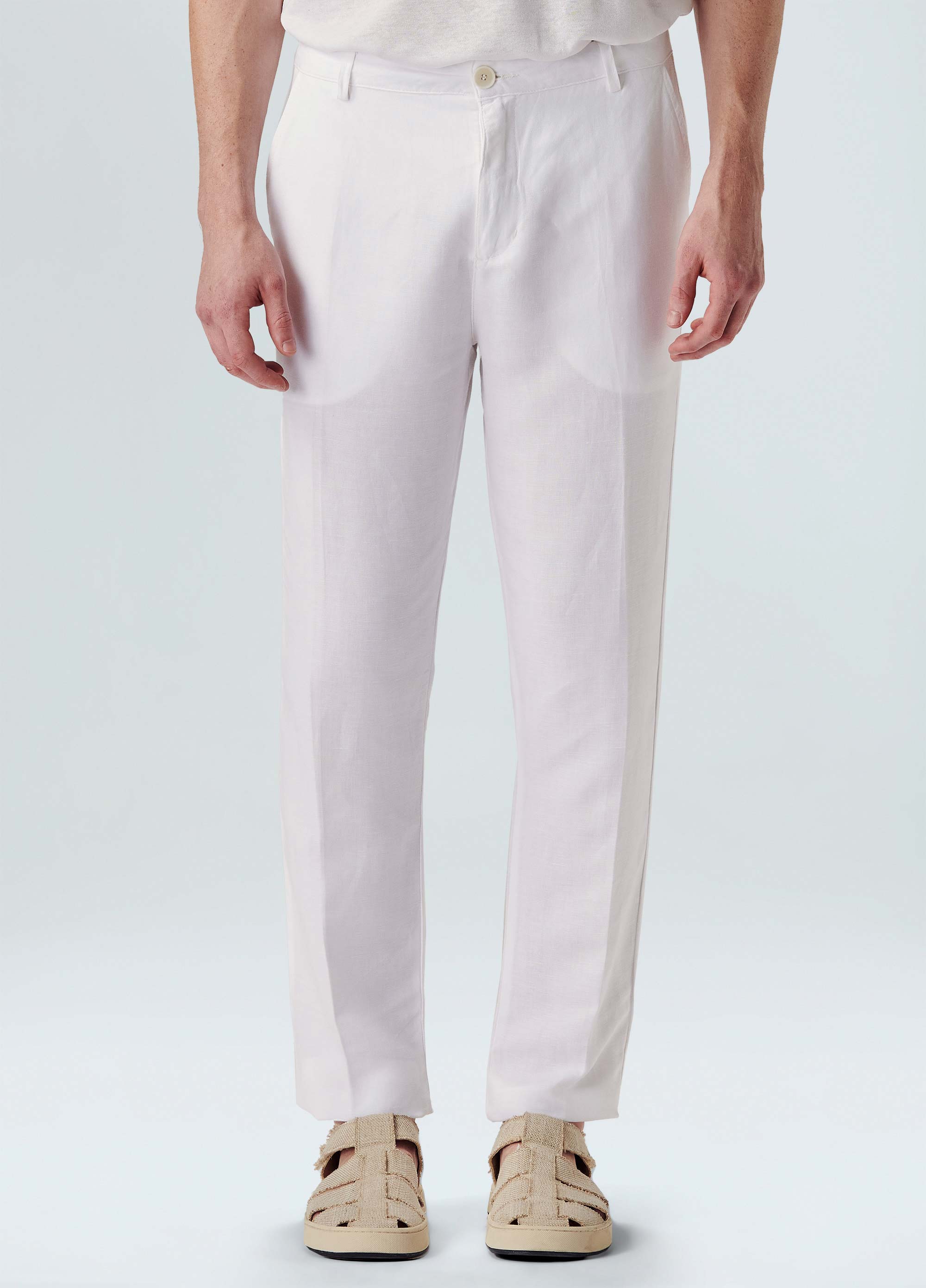 Calça alfaiataria fluid linen