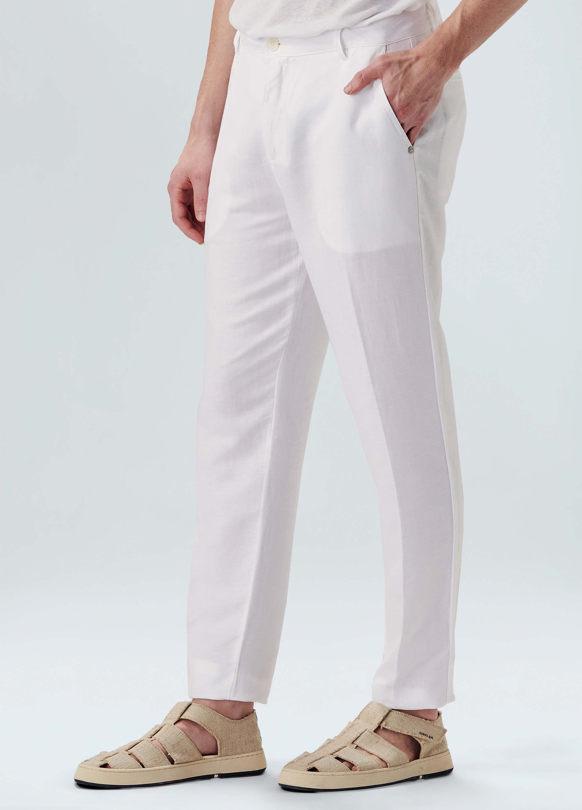 Calça alfaiataria fluid linen