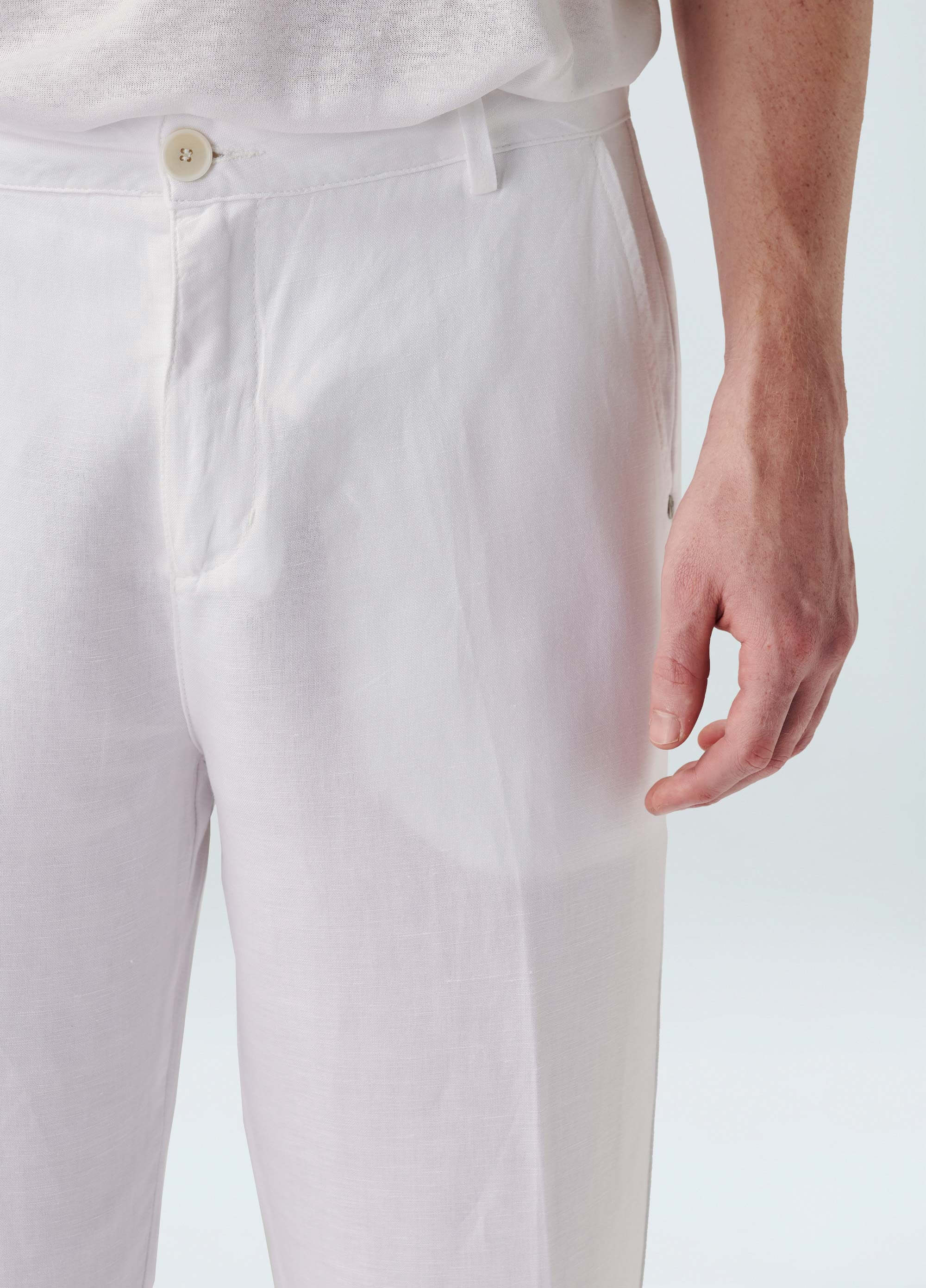 Calça alfaiataria fluid linen