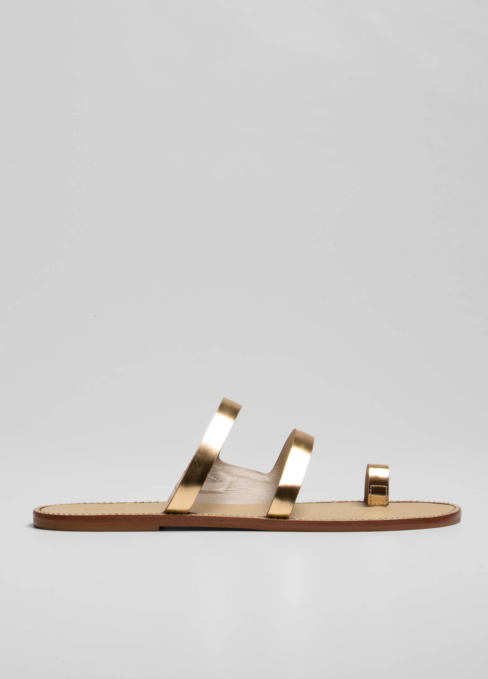 Sandália flat gold straps
