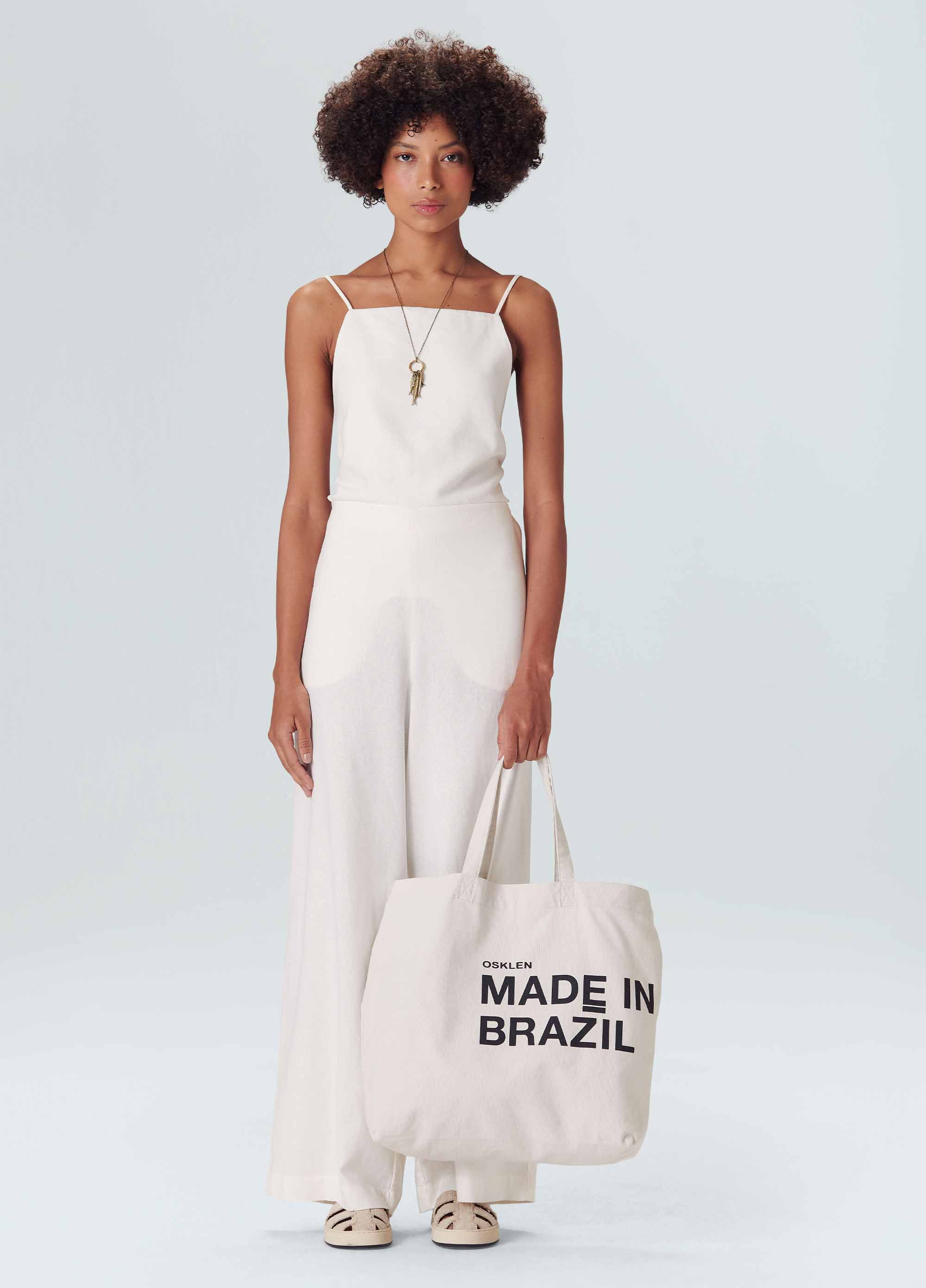 Macacão linen alça