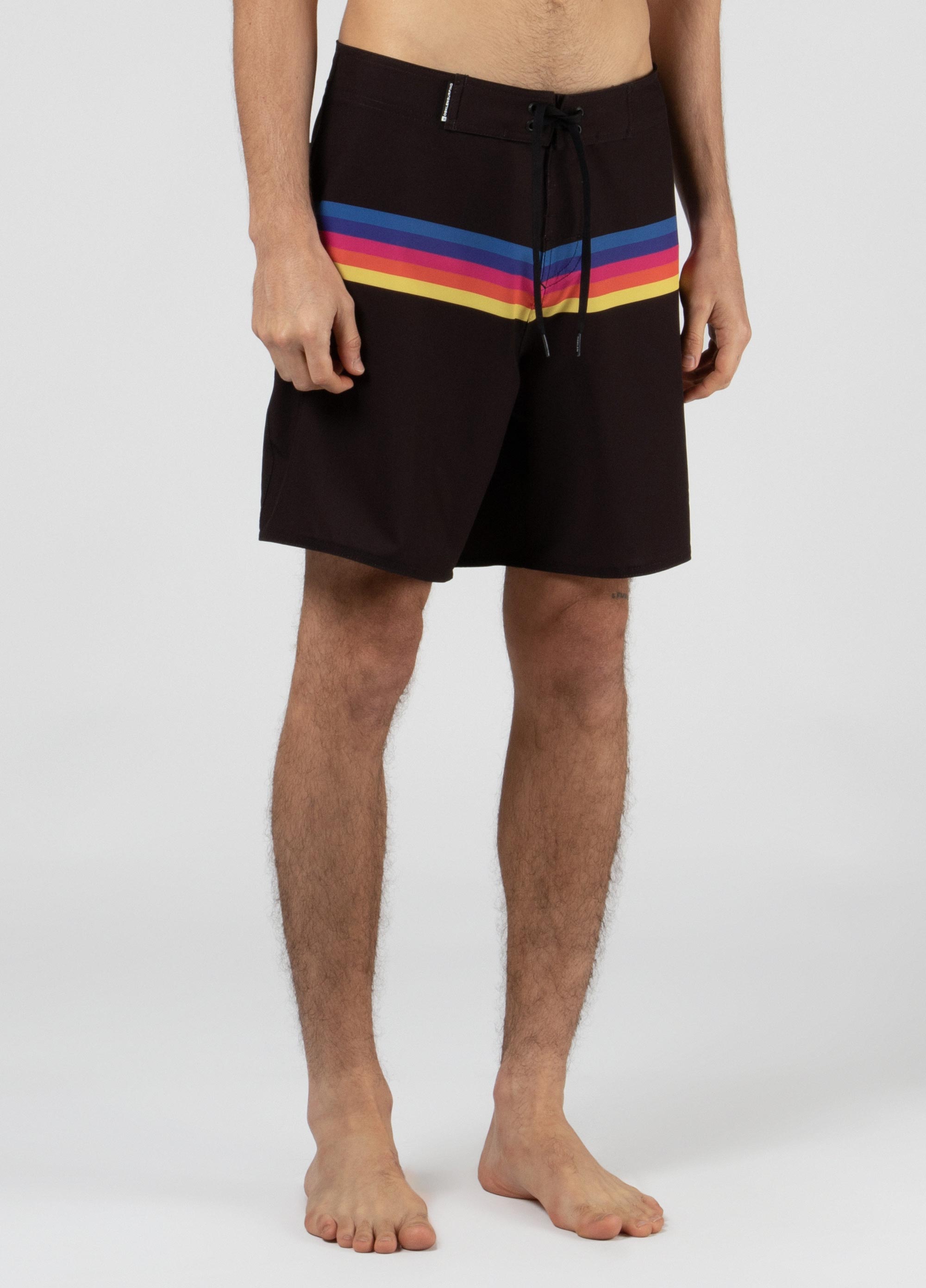 Bermuda surf rainbow stripes
