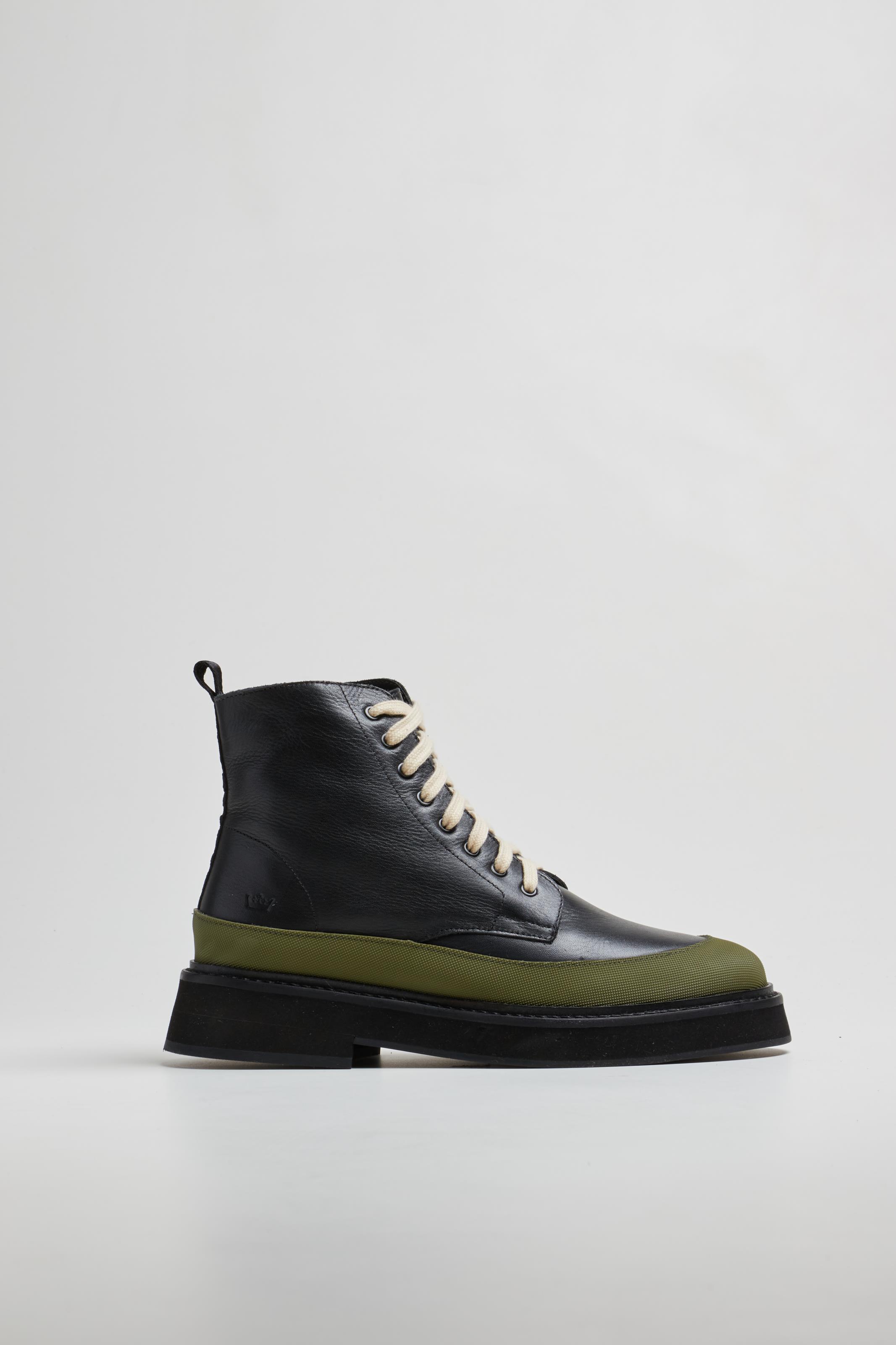 Bota coturno bicolor