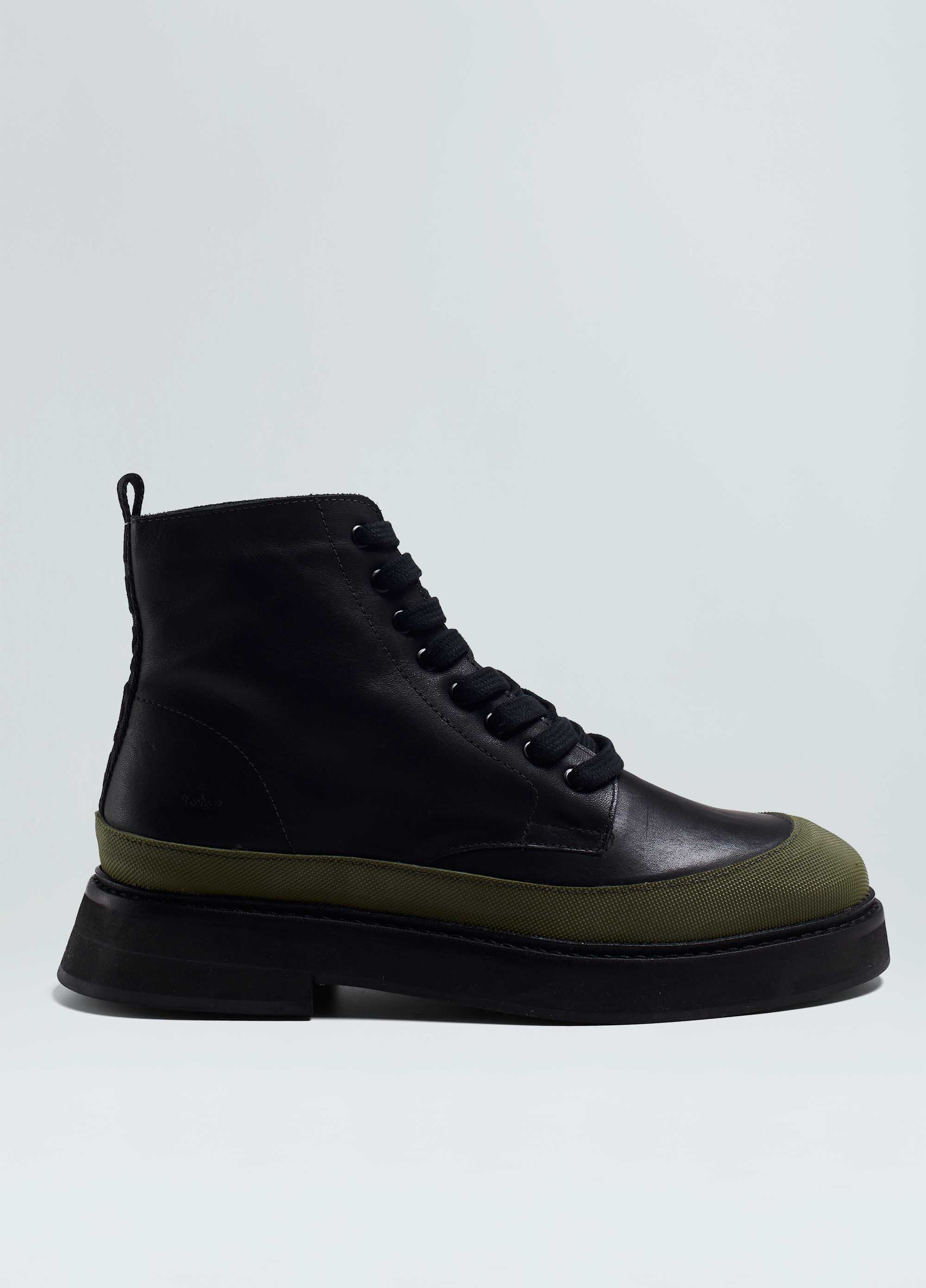 Bota coturno bicolor