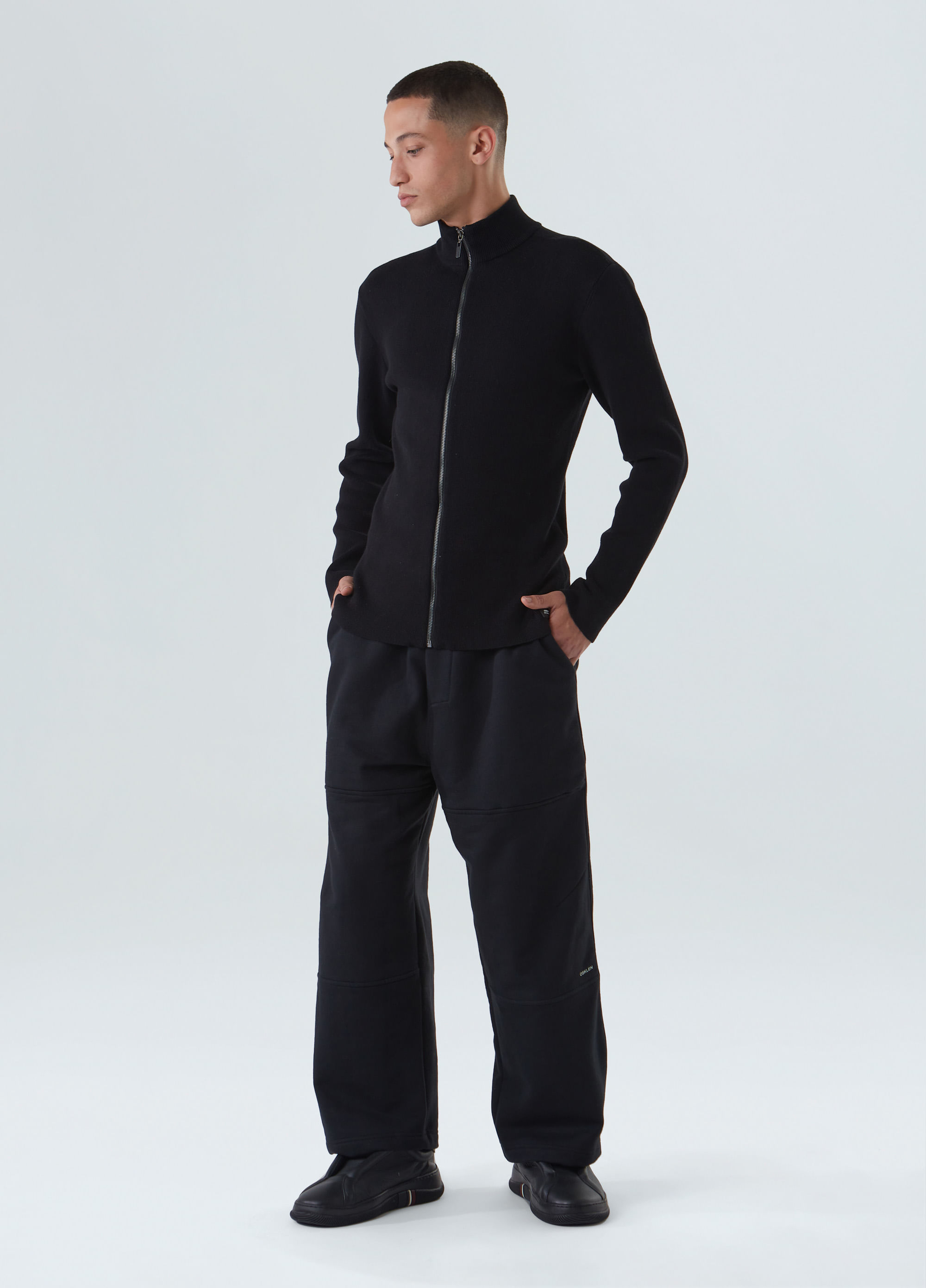 Sweater tricot zipped cotton