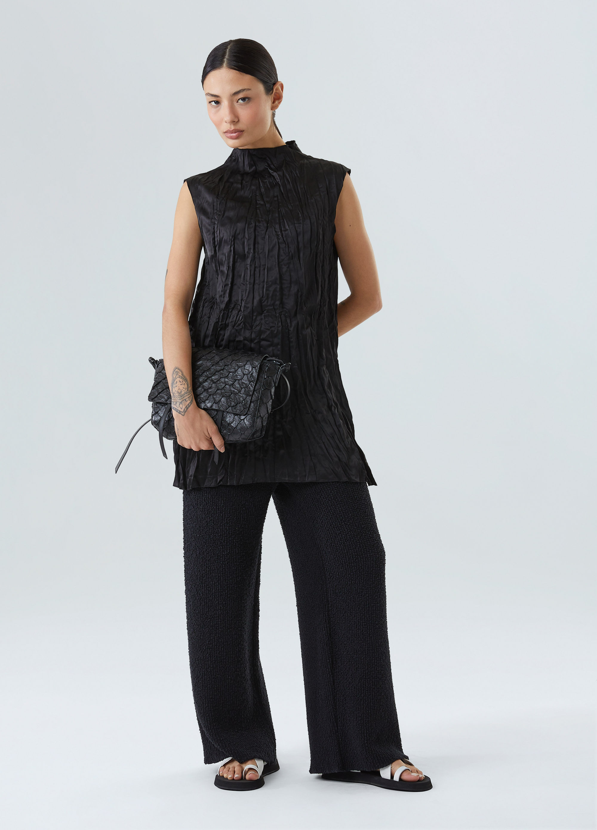 Calça tricot bouclet