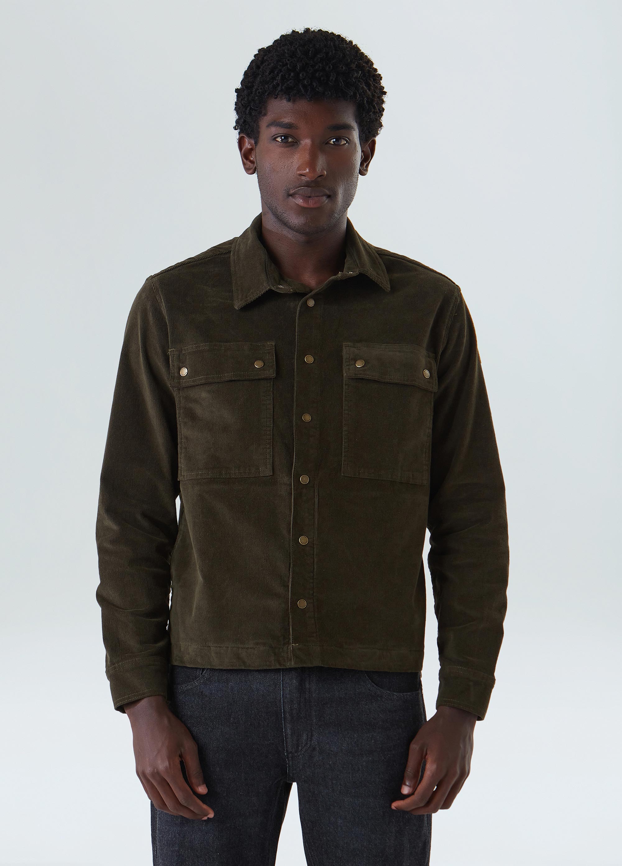 Overshirt corduroy boxed thin