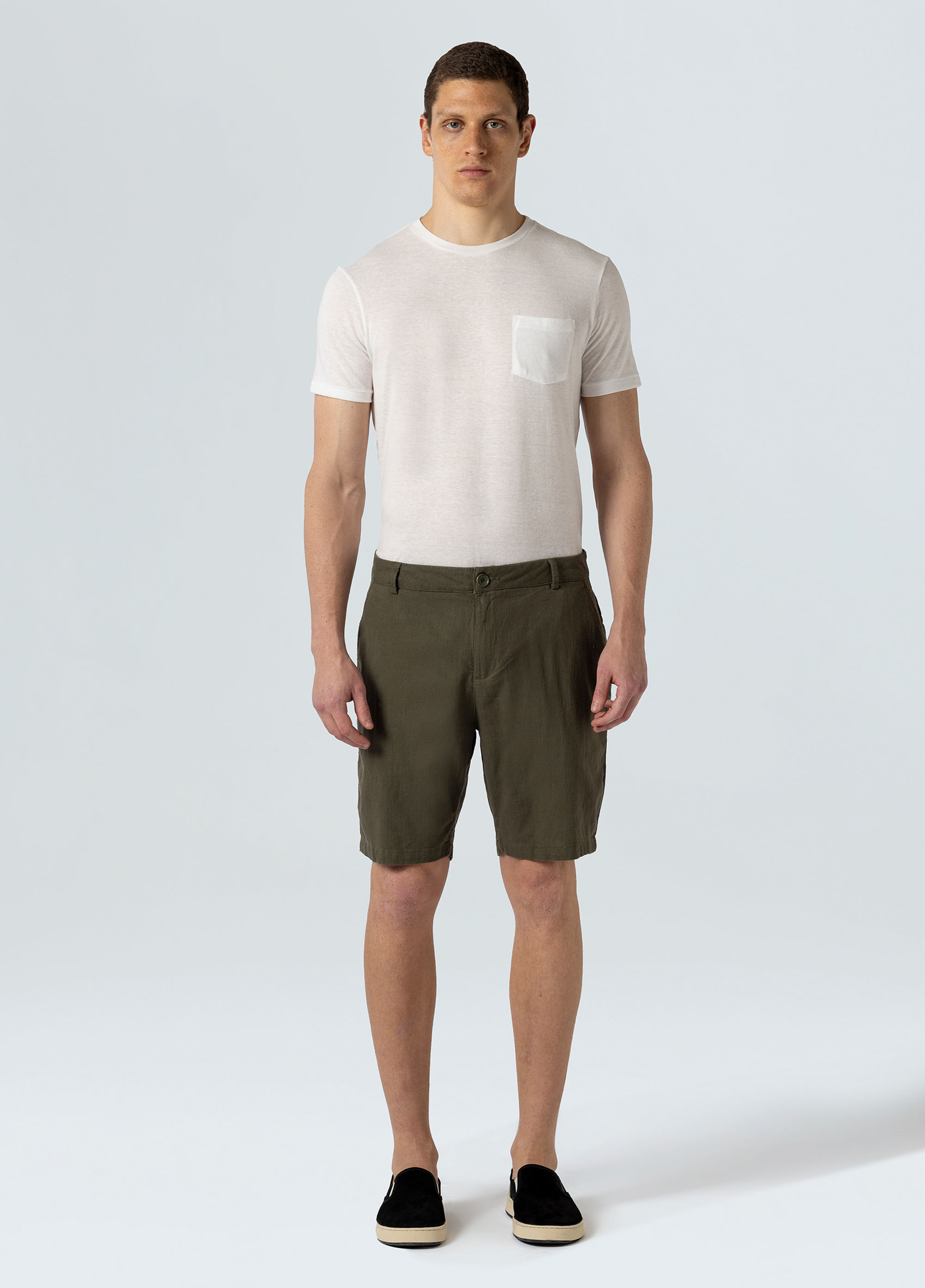 Bermuda alfaiataria basic linen