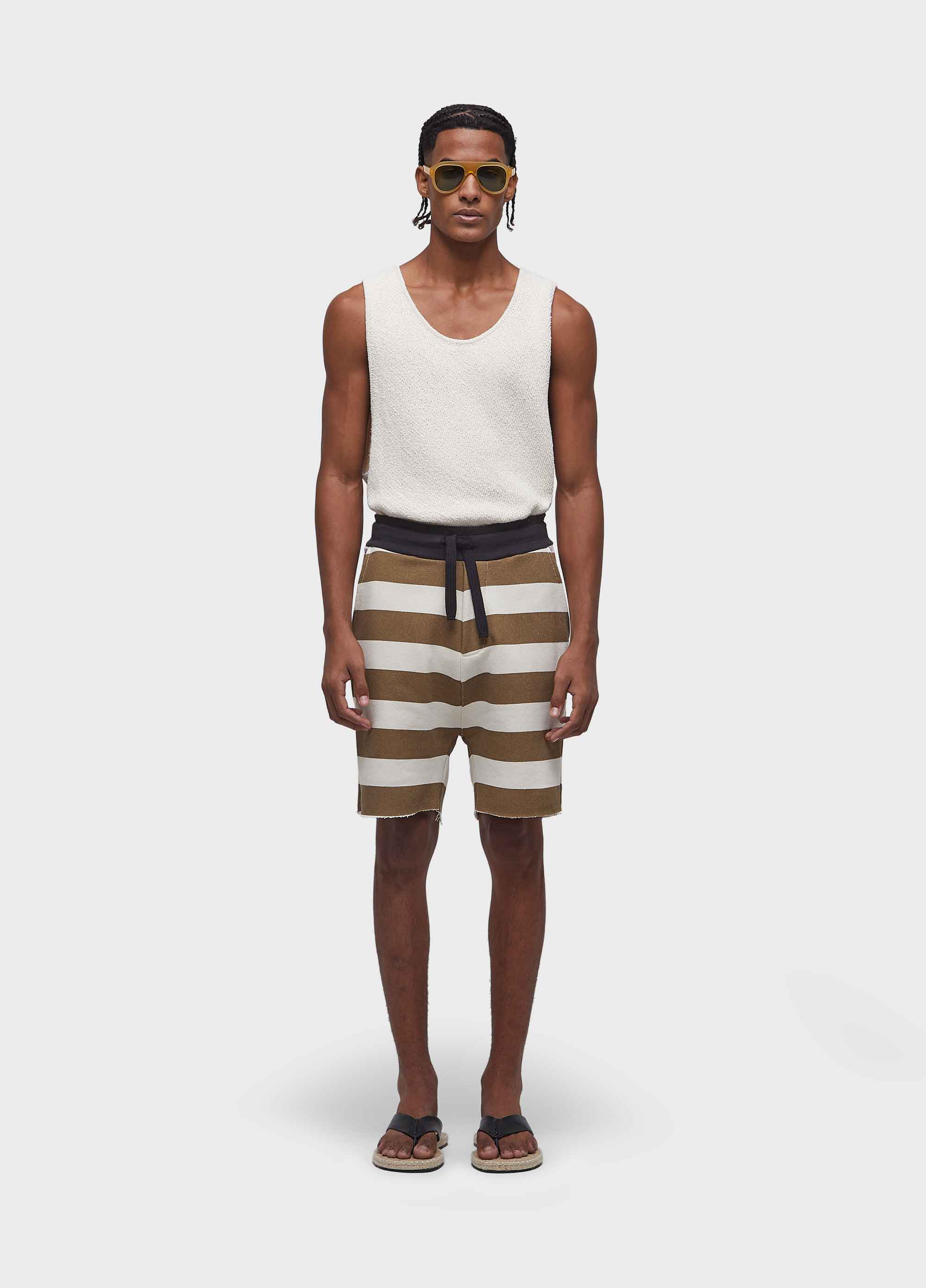 Bermuda casual  listrada moletom