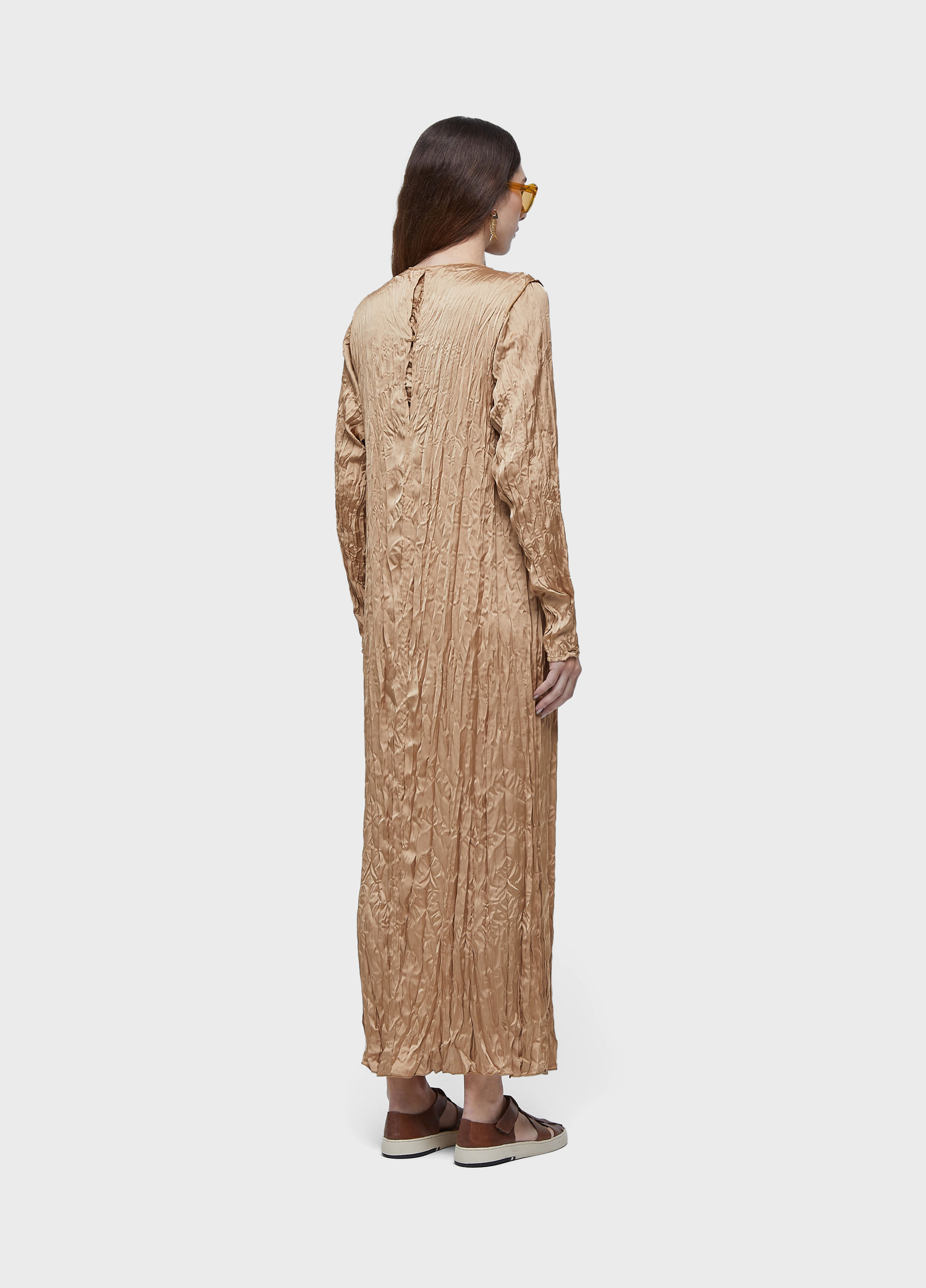 Vestido wrinkled satin