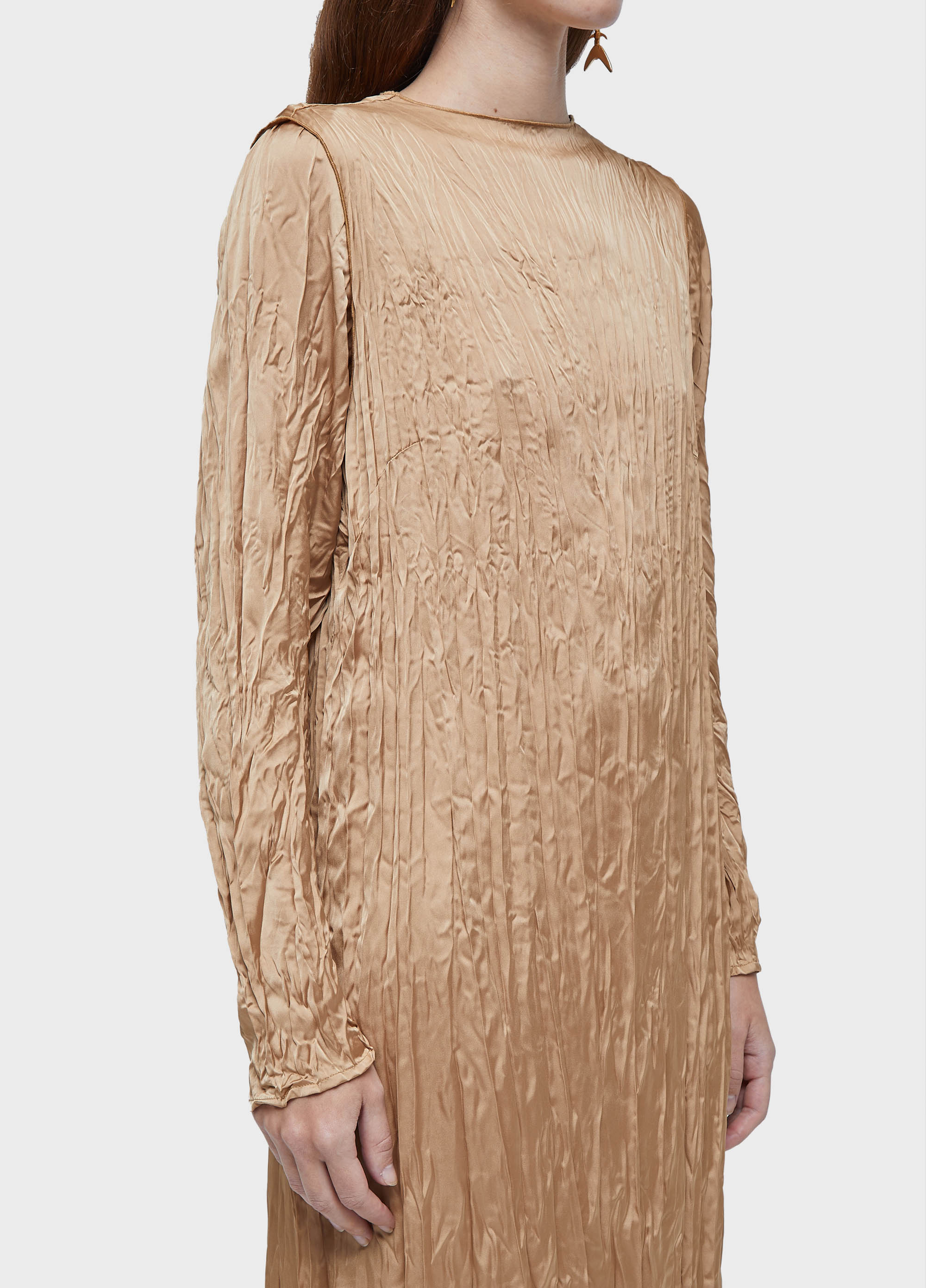 Vestido wrinkled satin