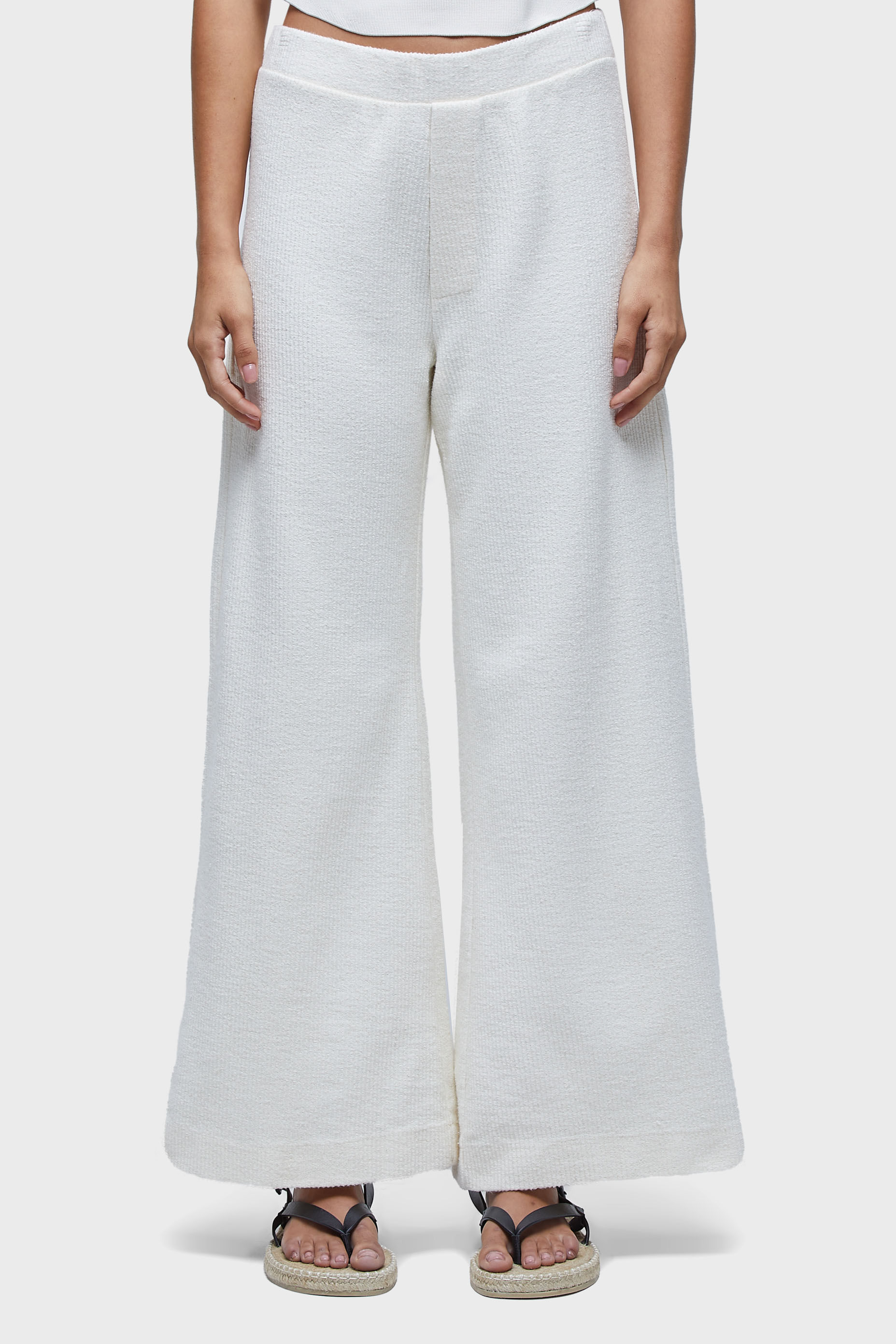 Calça malha canelado rustico