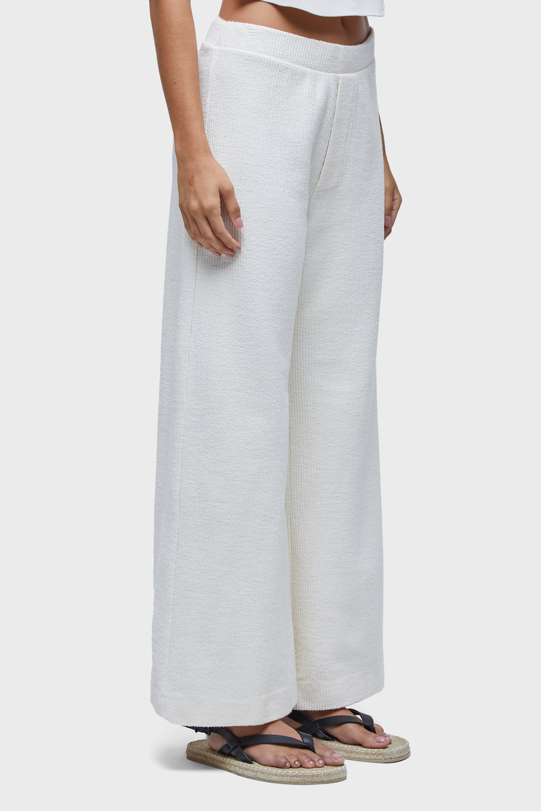 Calça malha canelado rustico