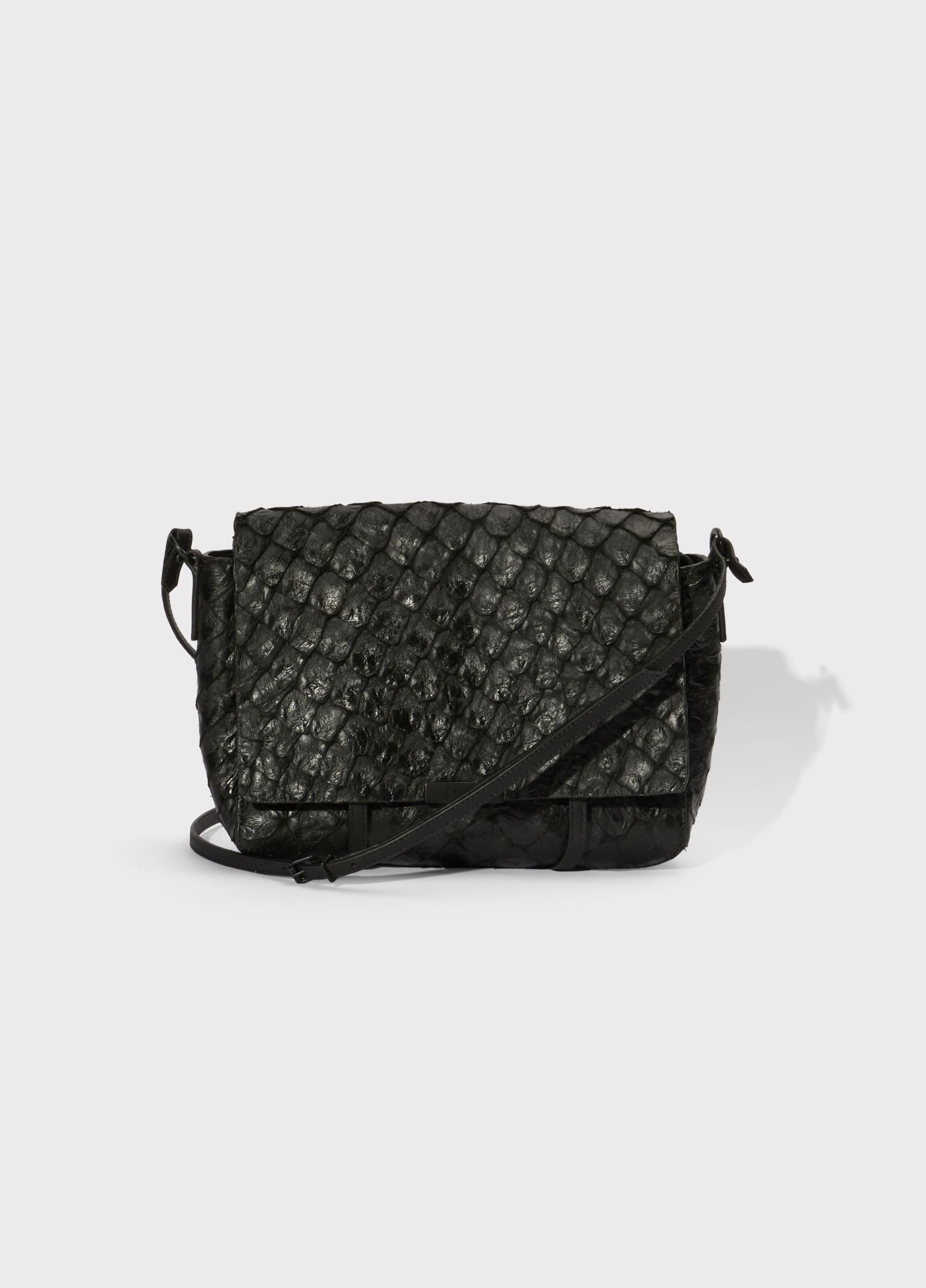Pirarucu flap shoulder bag