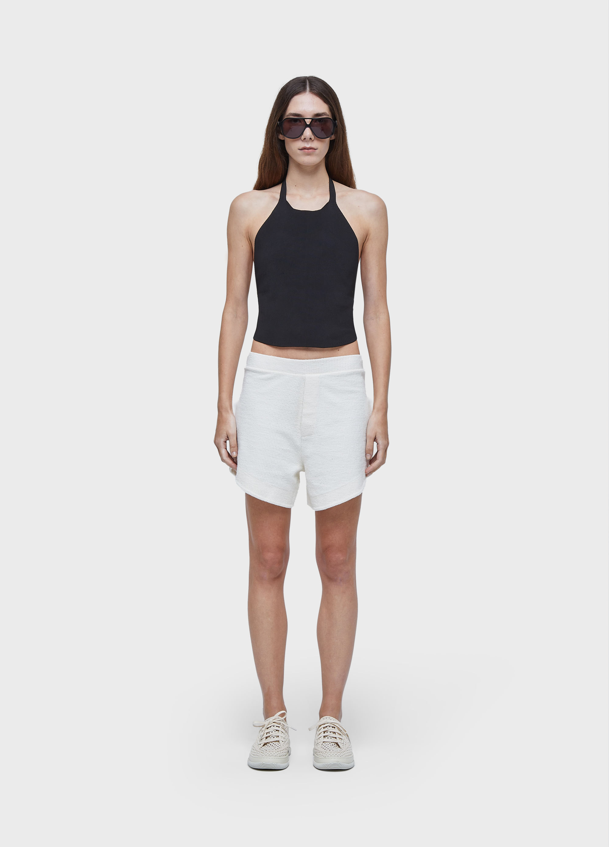 Short malha canelado rustico