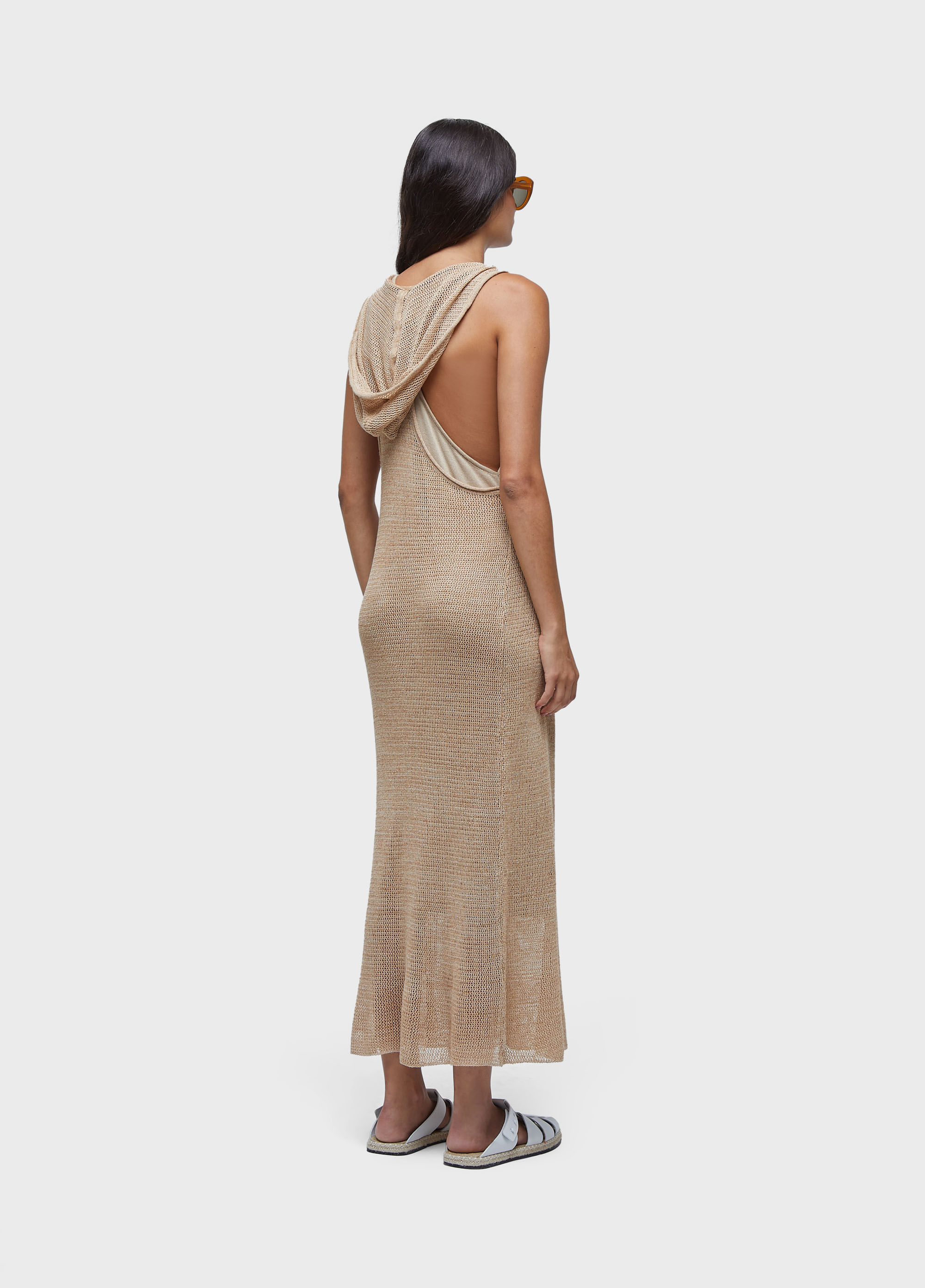 Vestido tricot capuz cortica