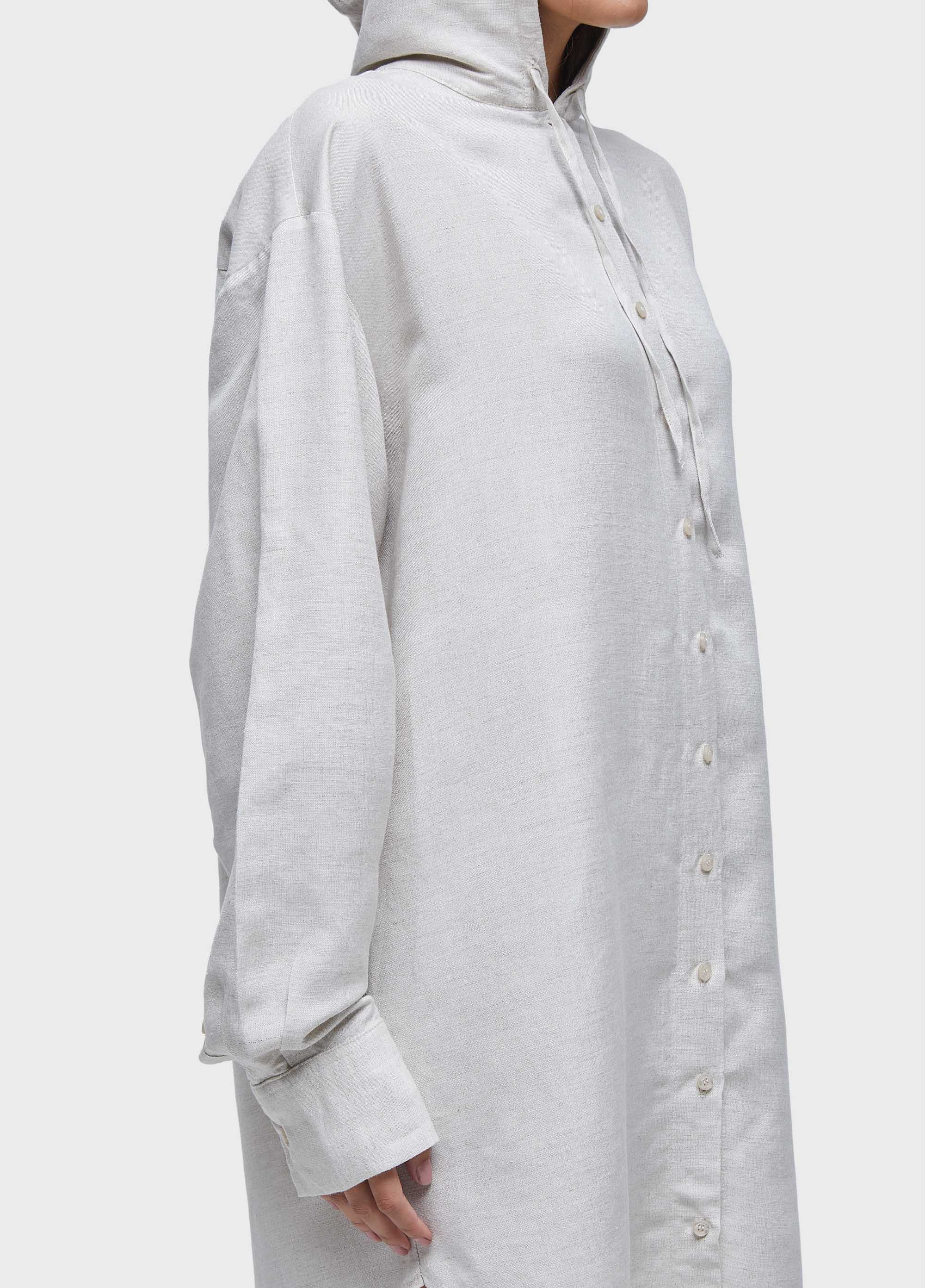 Chemise curta capuz linen