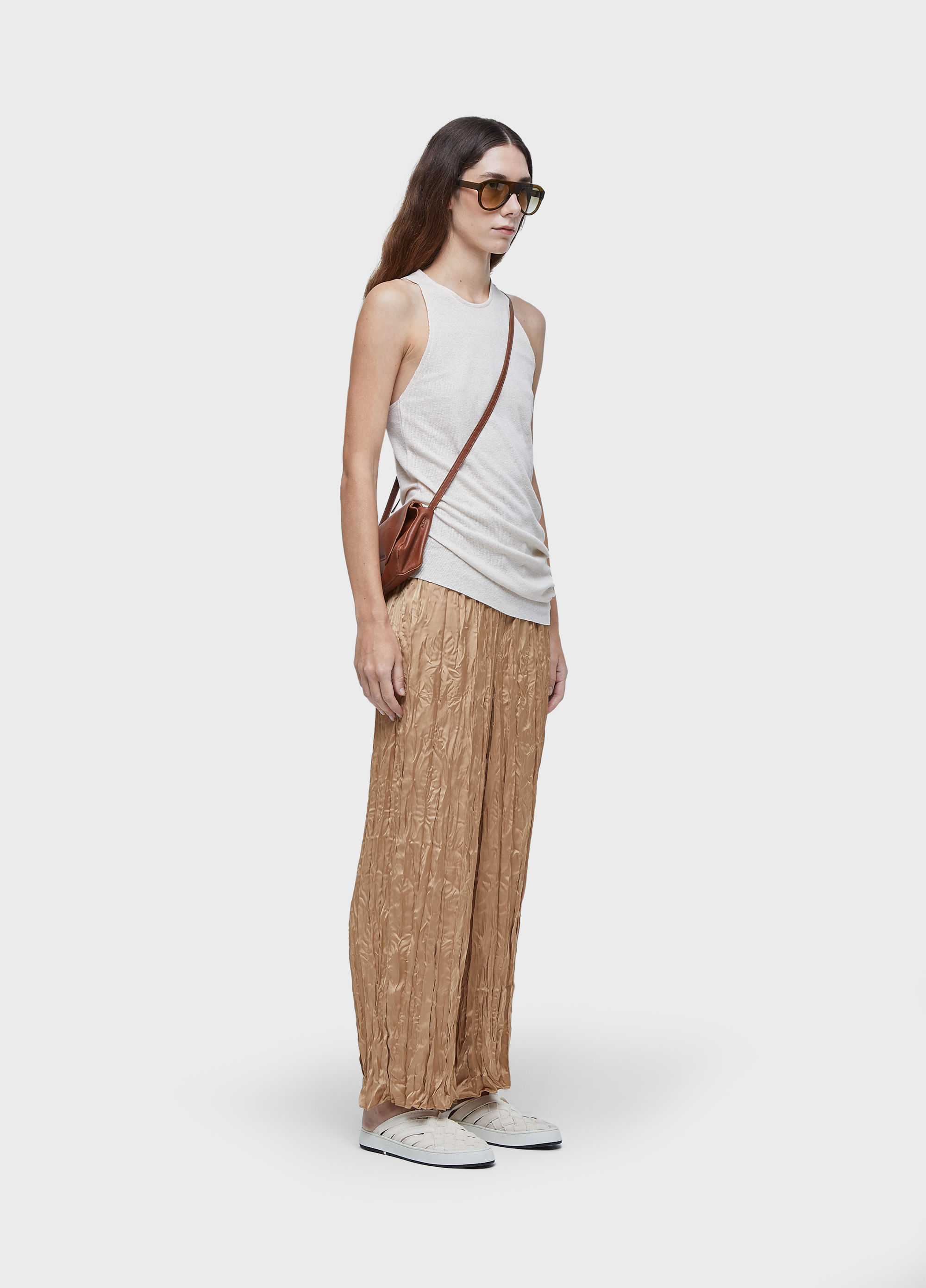 Calça reta tricoline satin