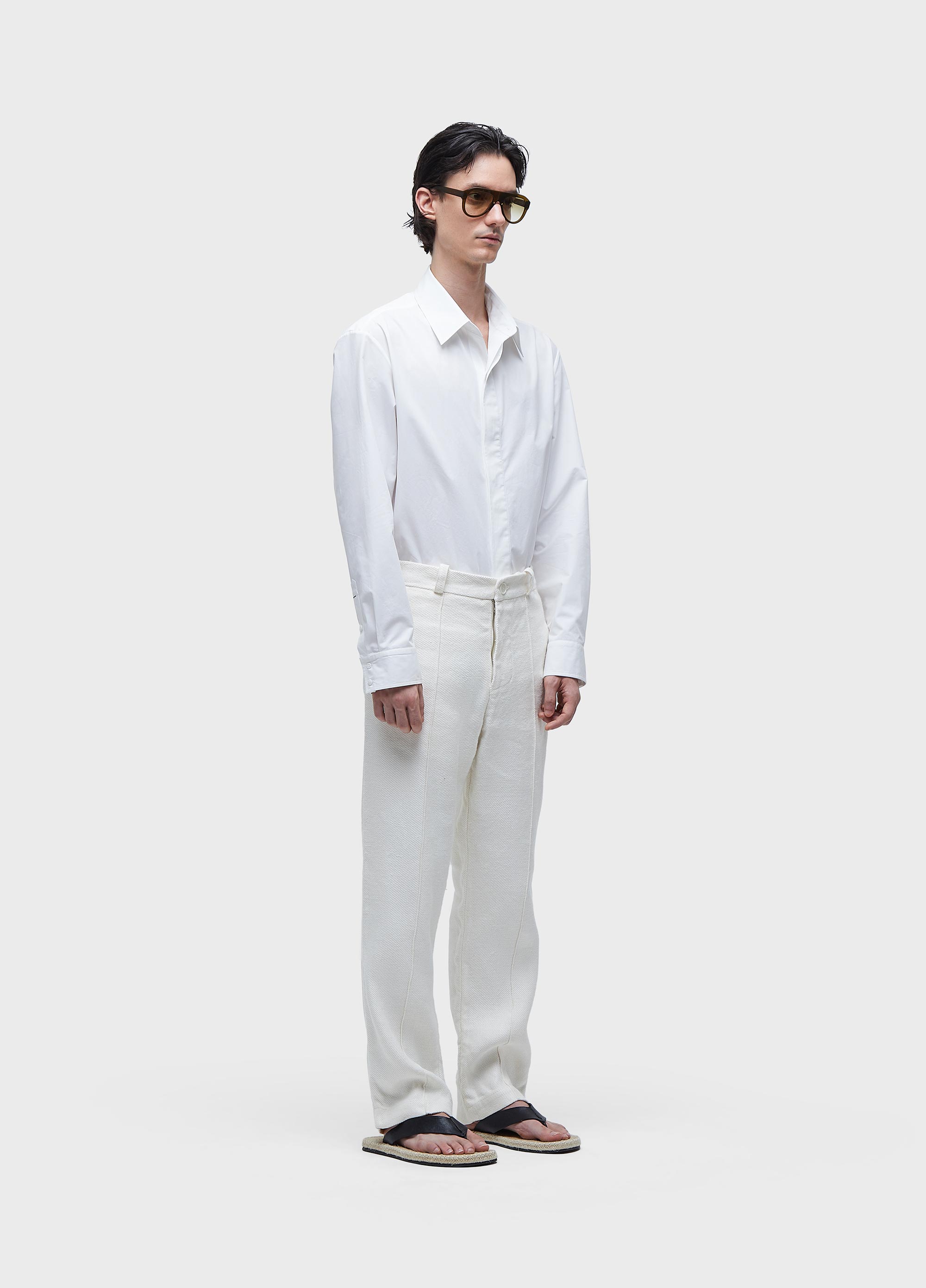 Calça alfaiataria linen twill