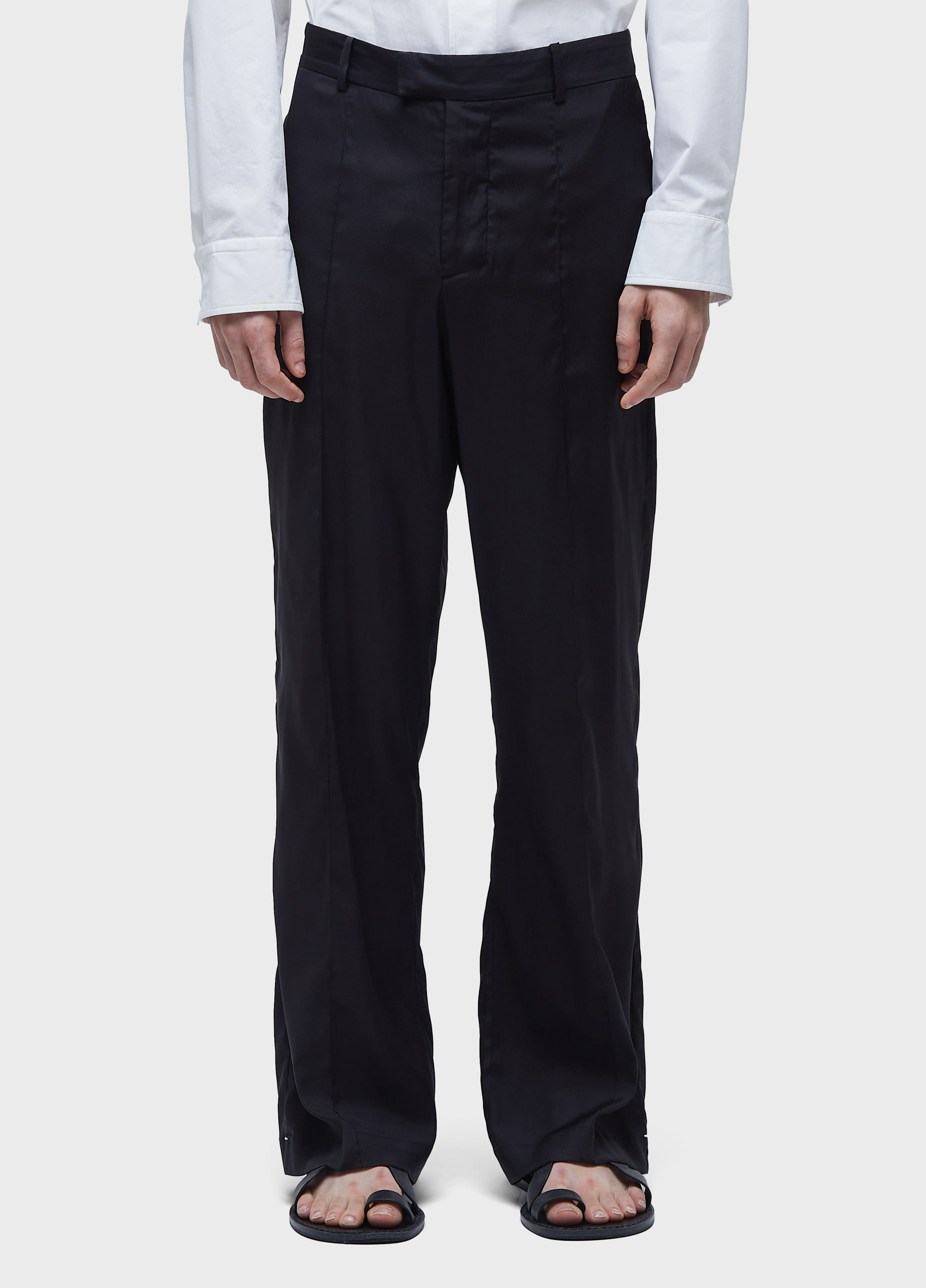 Calça alfaiataria silk contraste