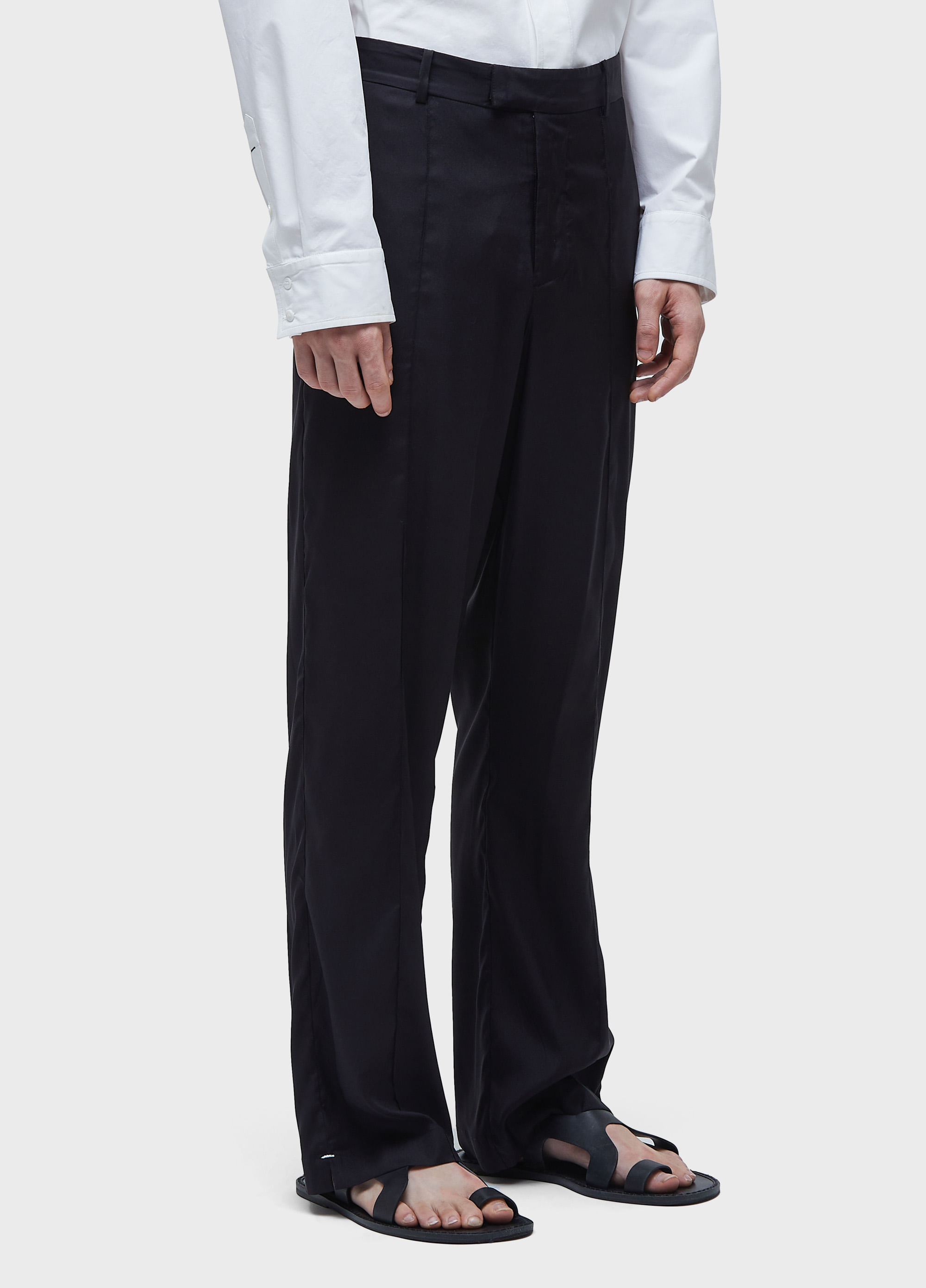 Calça alfaiataria silk contraste