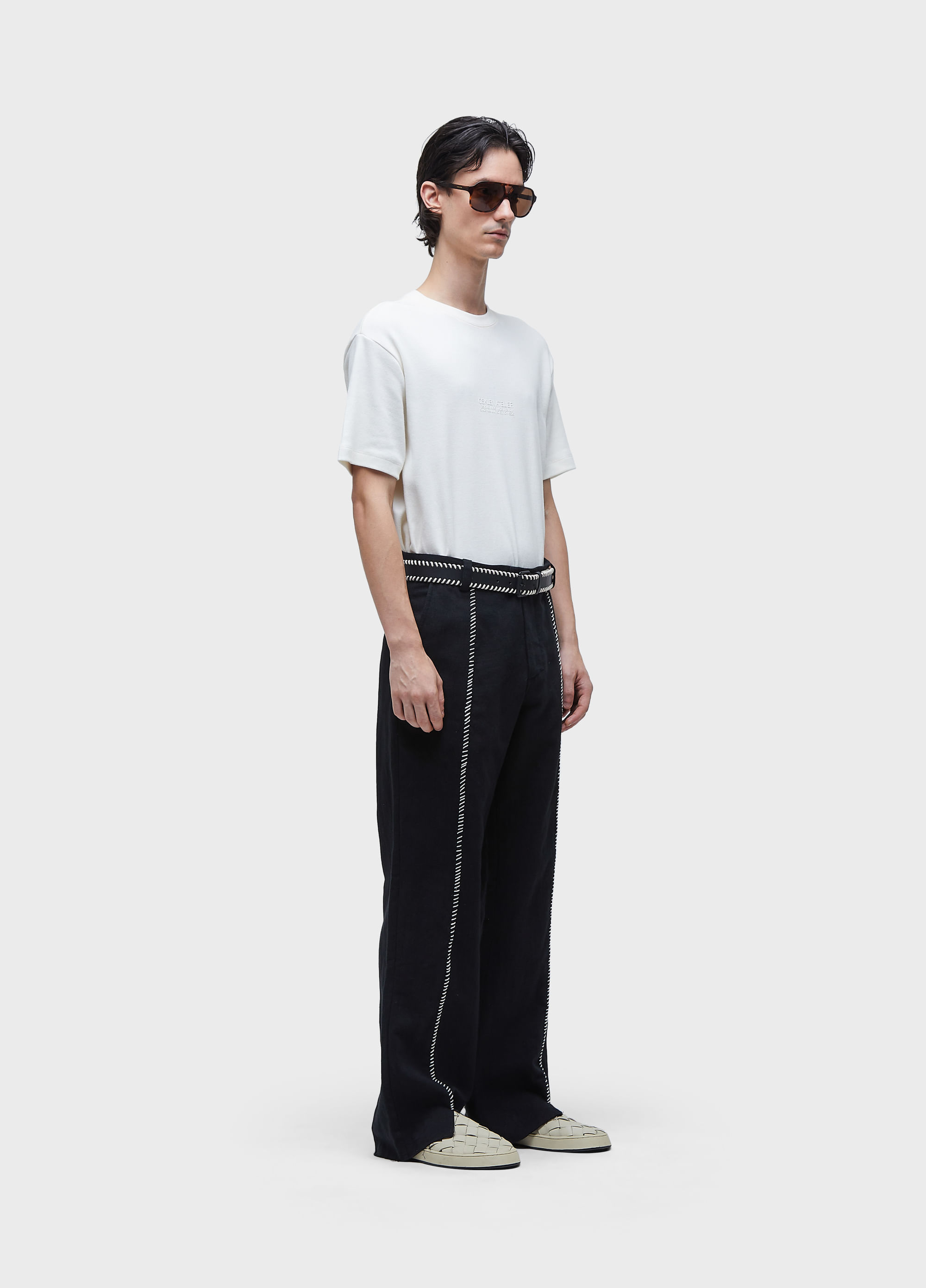 Calça alfaiataria contraste hemp