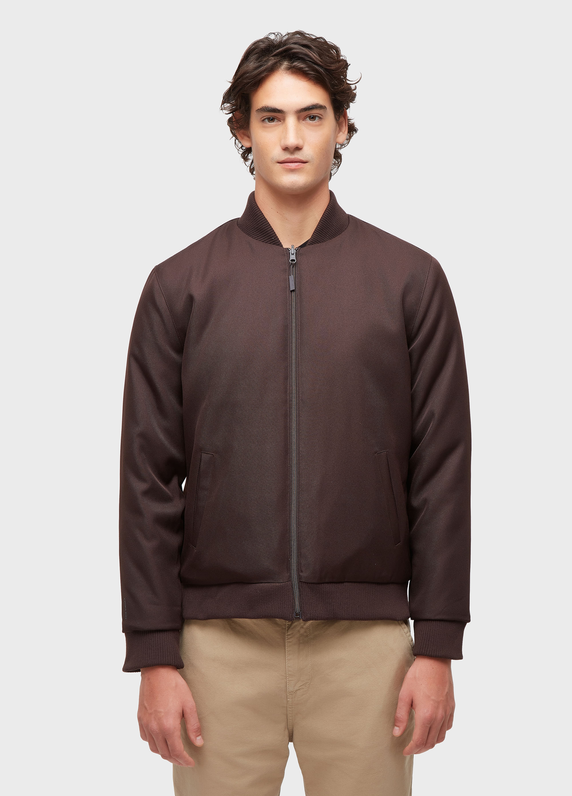 Jaqueta bomber double plain