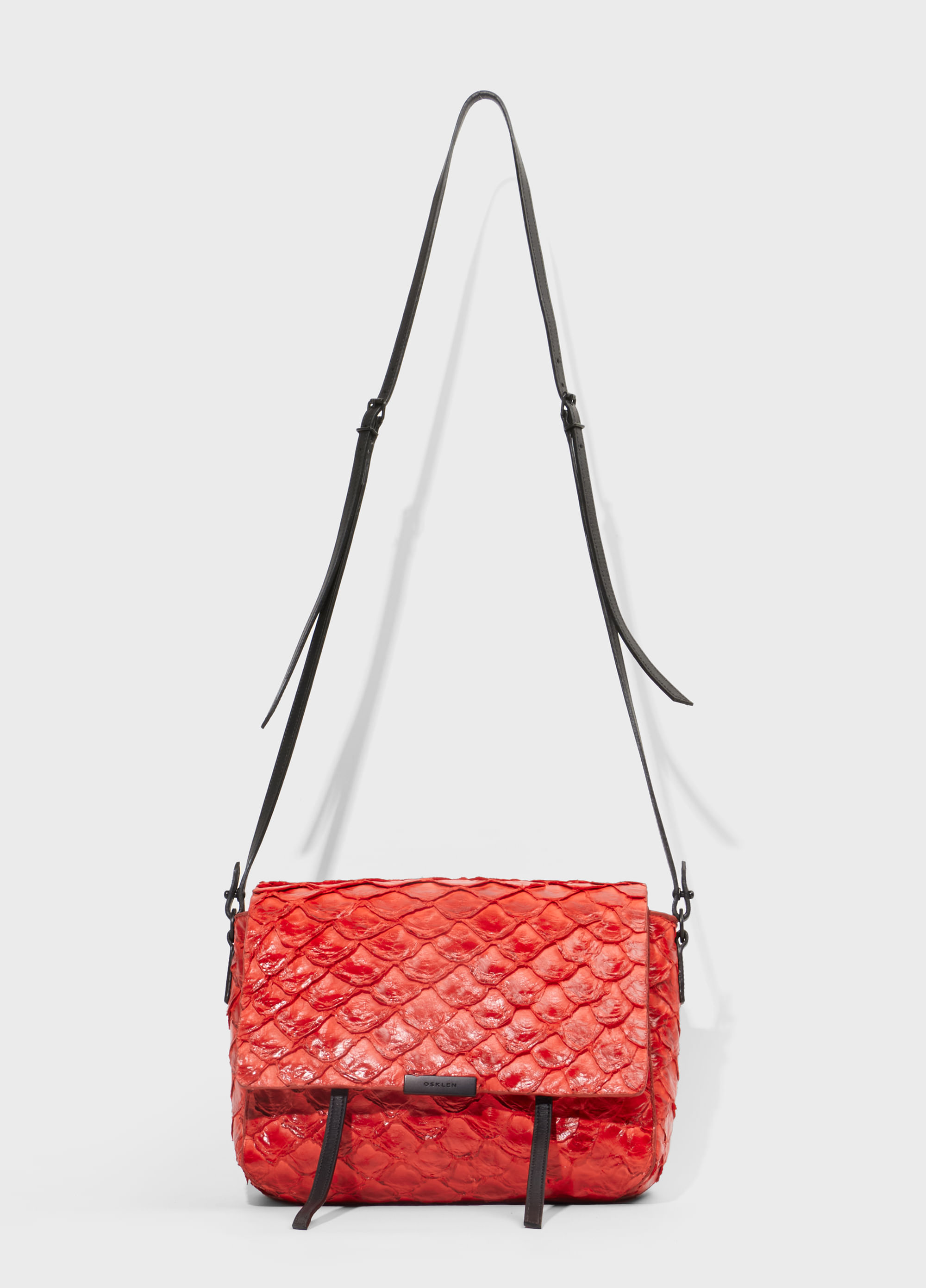 Pirarucu flap shoulder bag