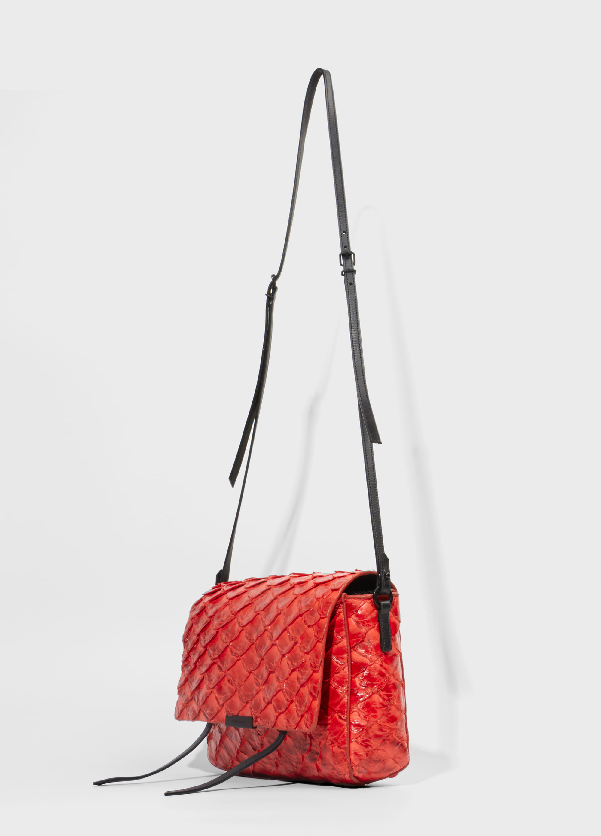 Pirarucu flap shoulder bag