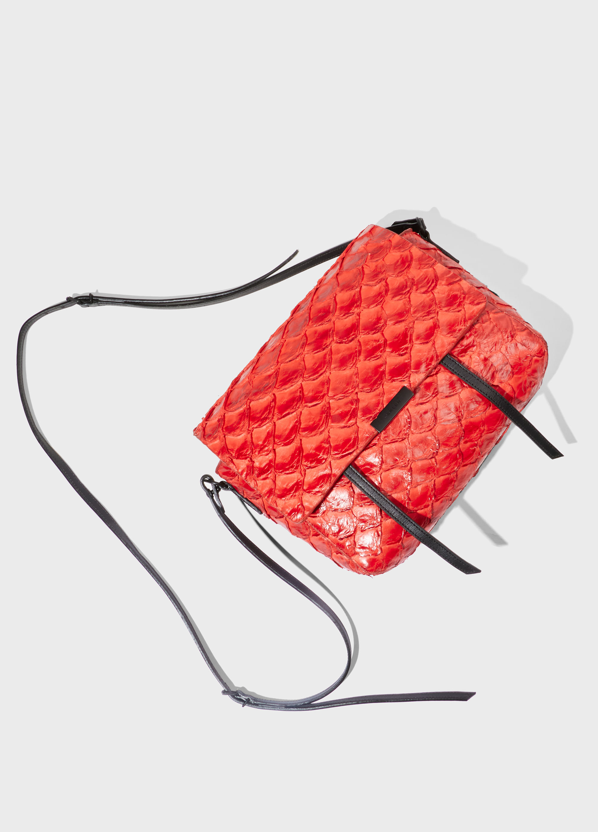 Pirarucu flap shoulder bag
