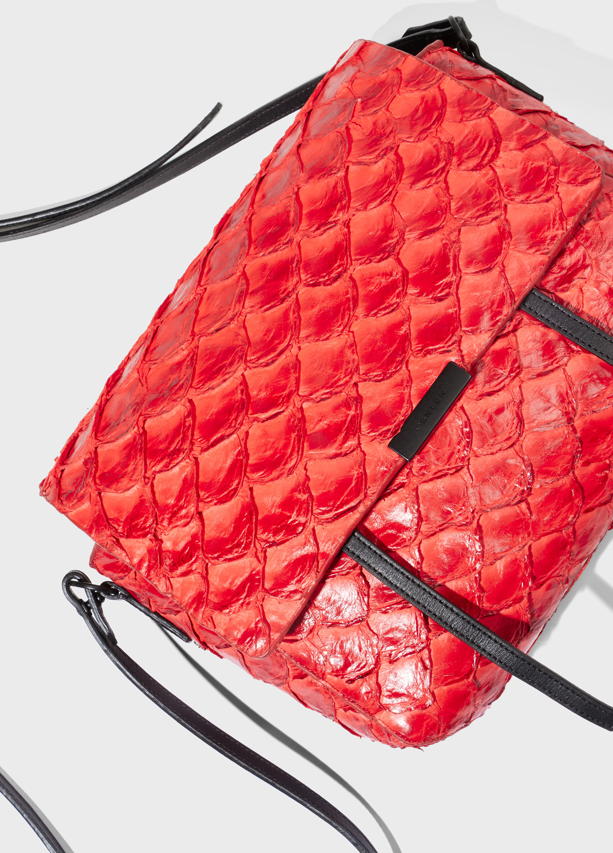 Pirarucu flap shoulder bag