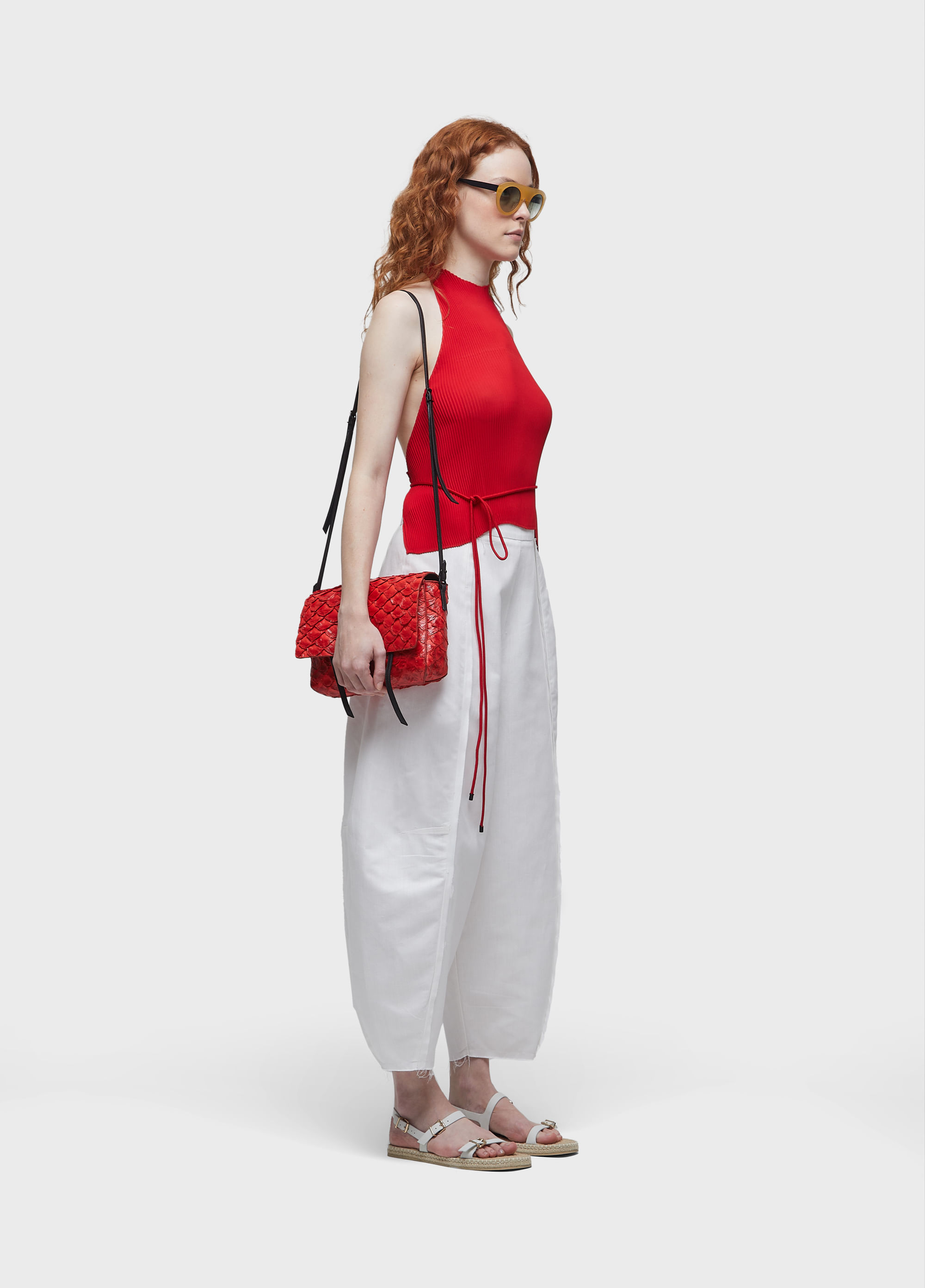 Pirarucu flap shoulder bag