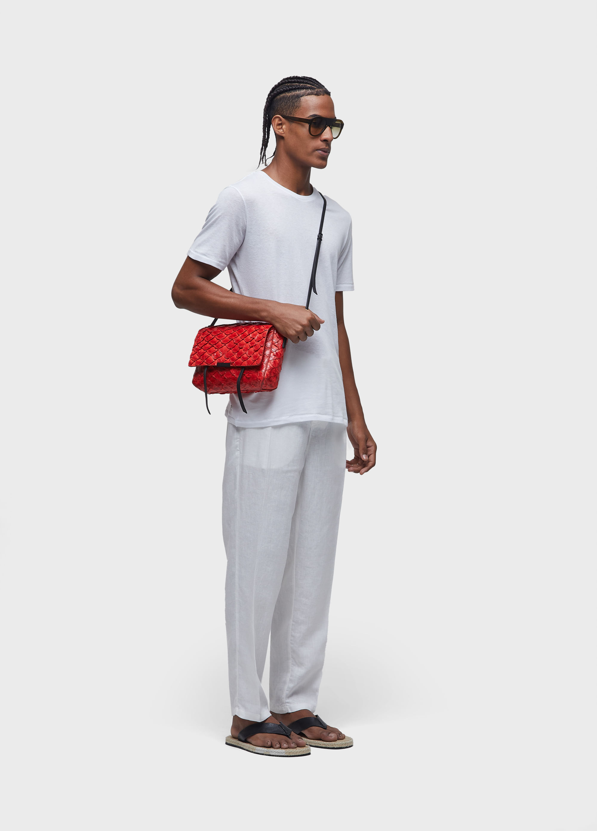 Pirarucu flap shoulder bag