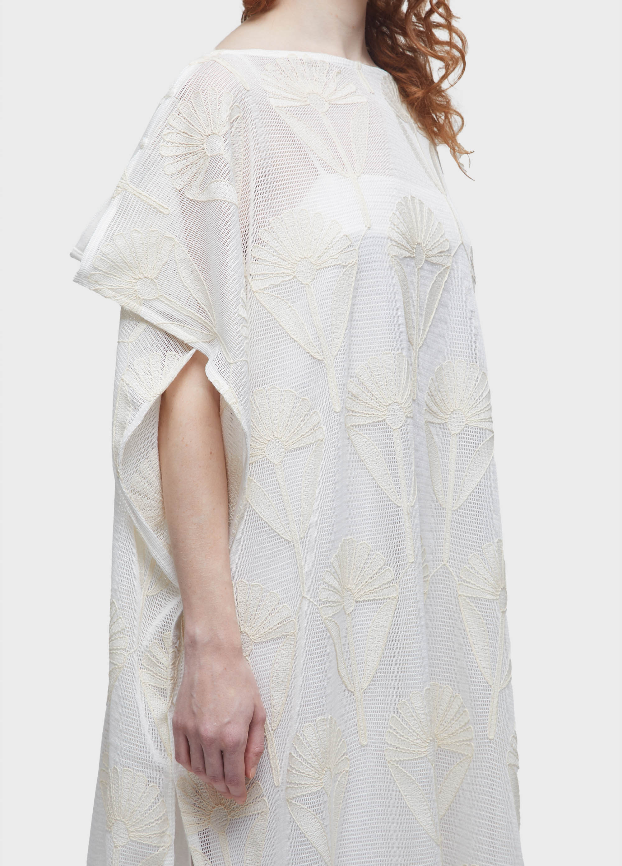 Vestido scarf tela bordada sun flower