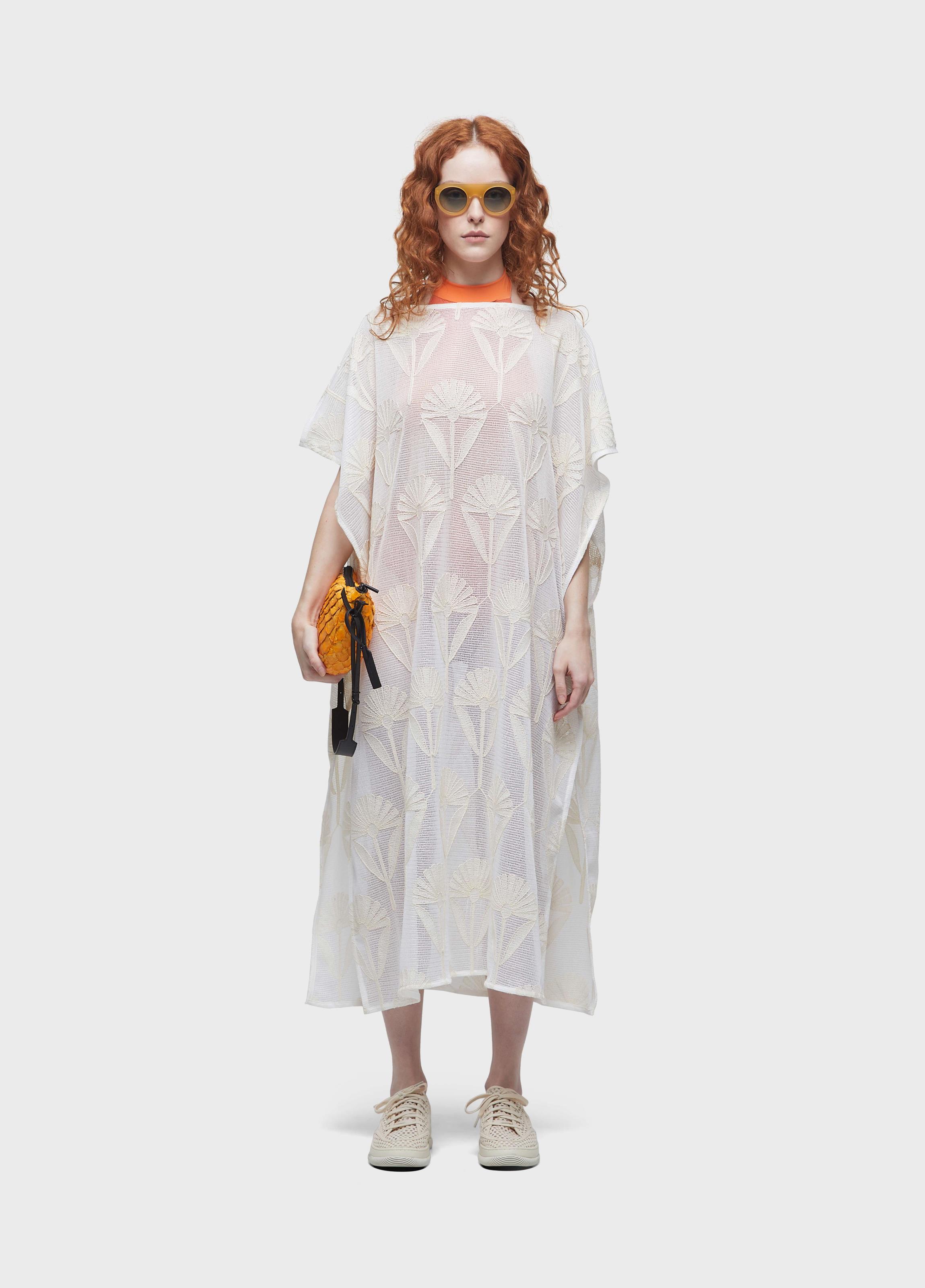 Vestido scarf tela bordada sun flower