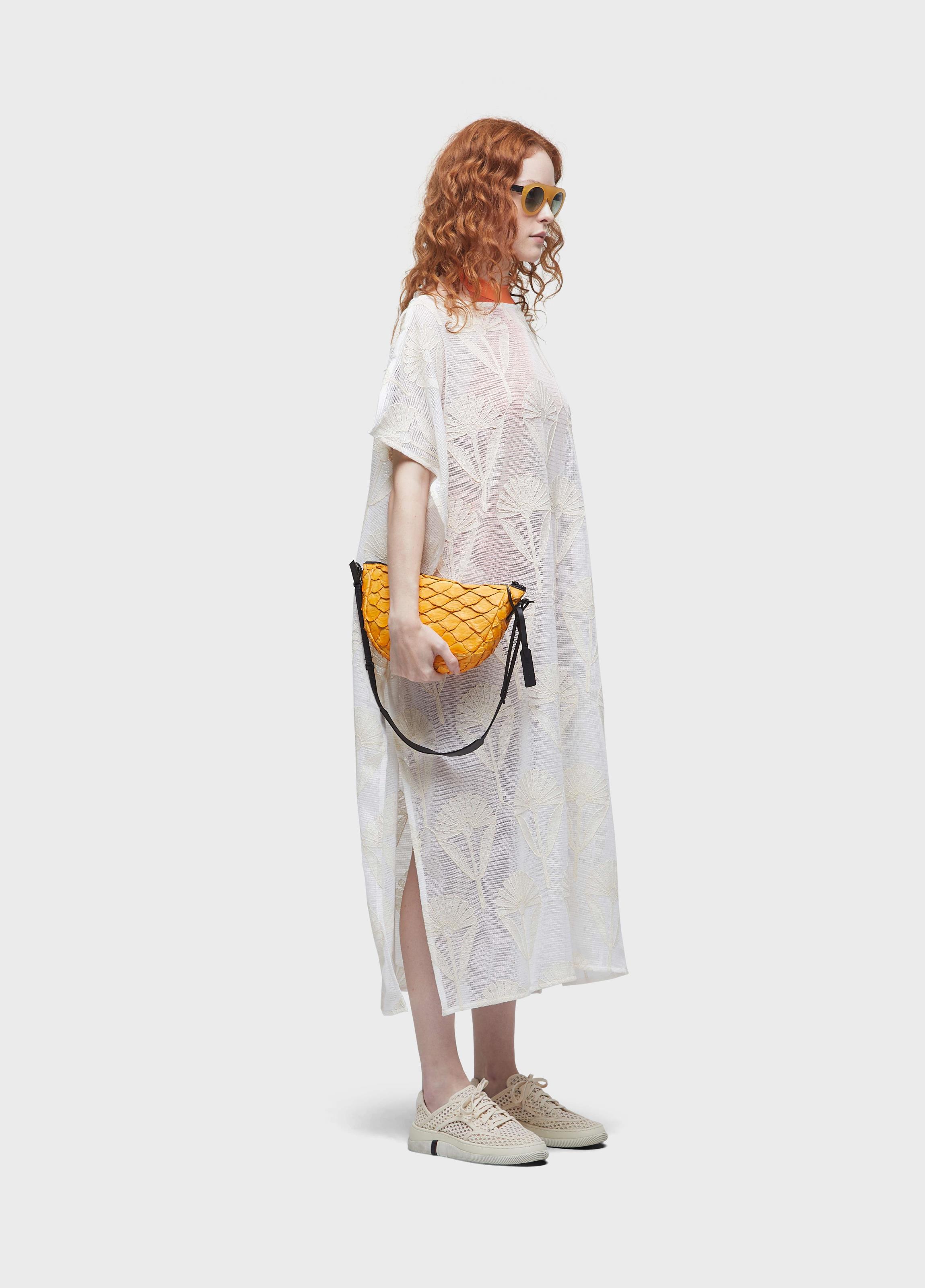 Vestido scarf tela bordada sun flower