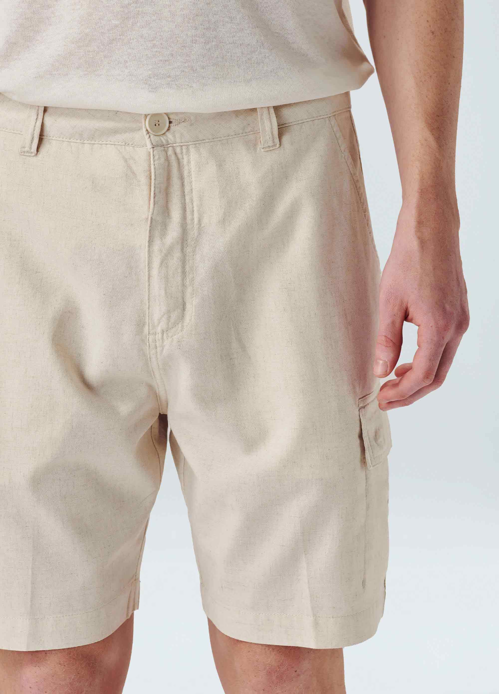 Bermuda cargo cotton linen new