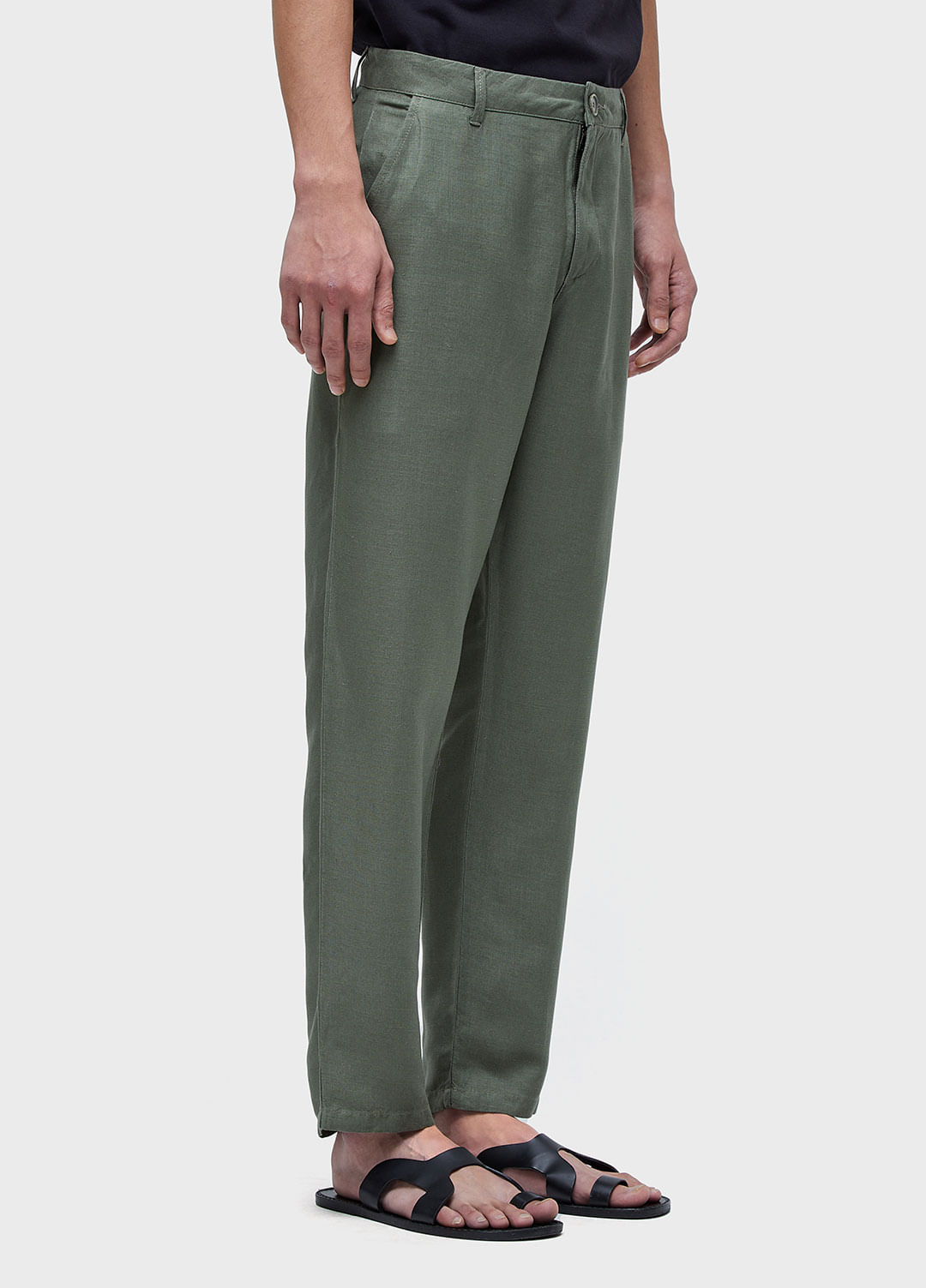 Calça alfaiataria fluid linen
