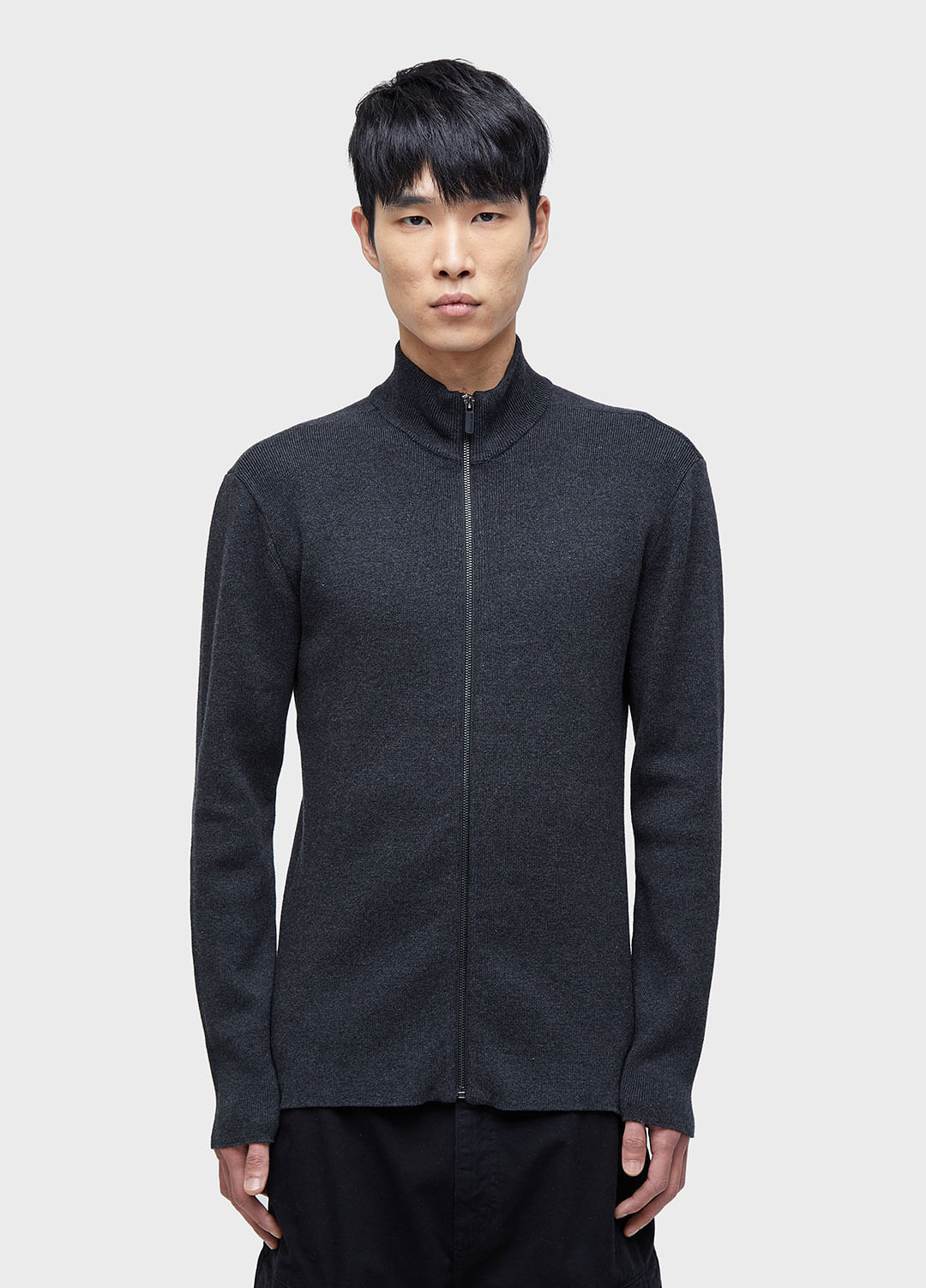 Sweater tricot zipped cotton