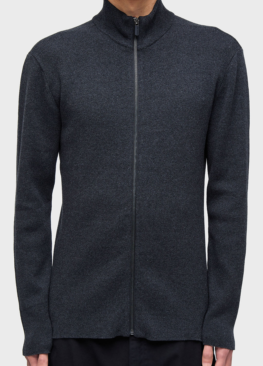 Sweater tricot zipped cotton