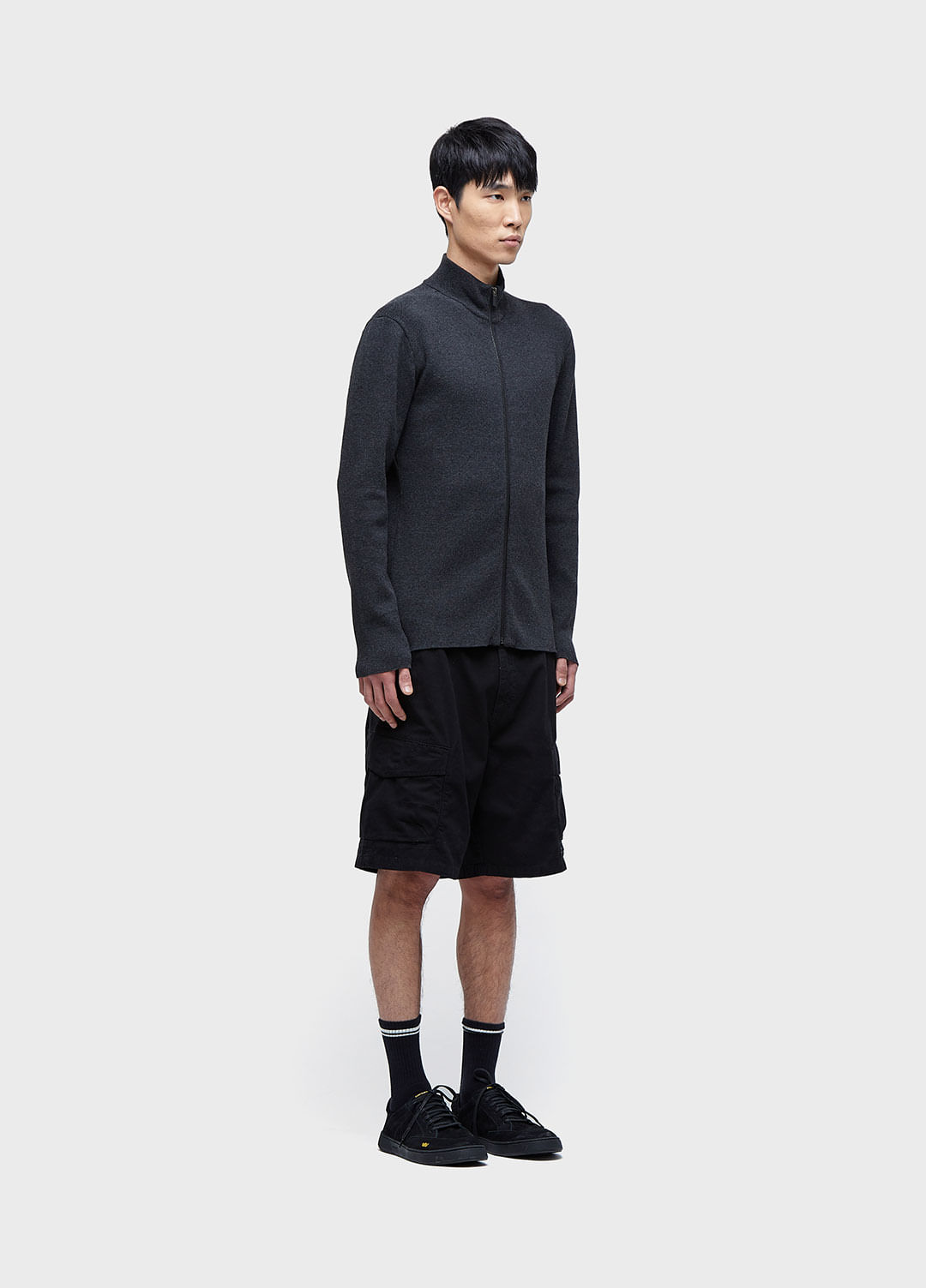 Sweater tricot zipped cotton