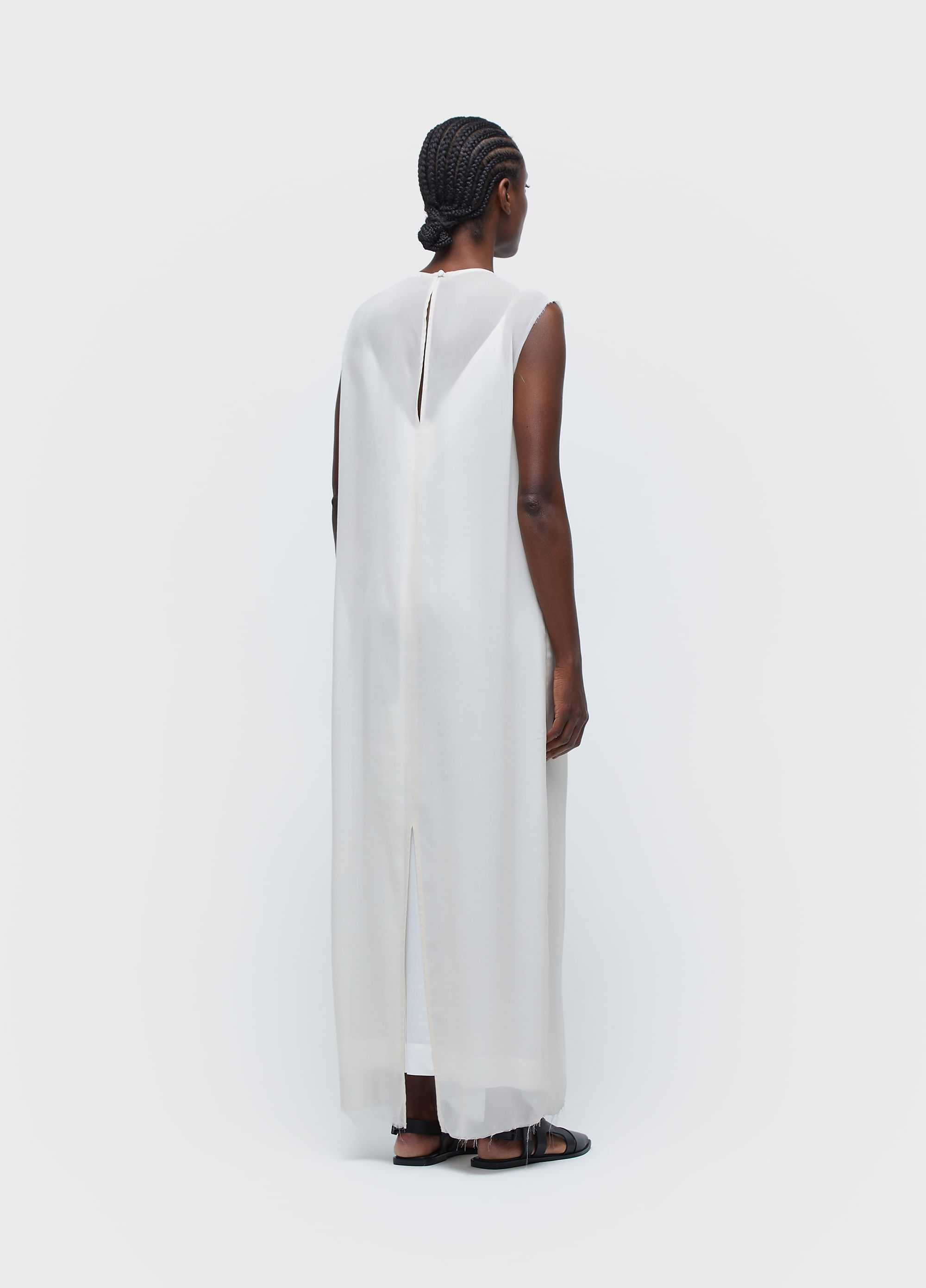 Vestido sleeveless longo rose light