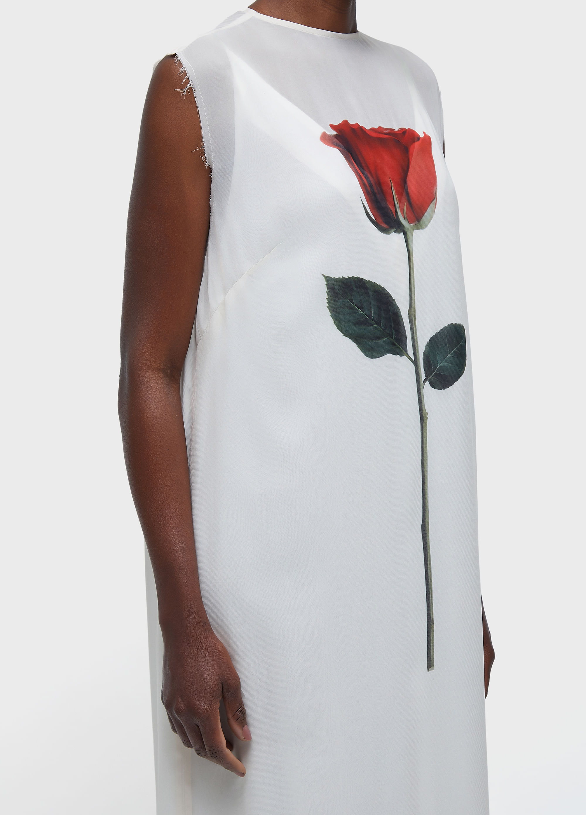 Vestido sleeveless longo rose light