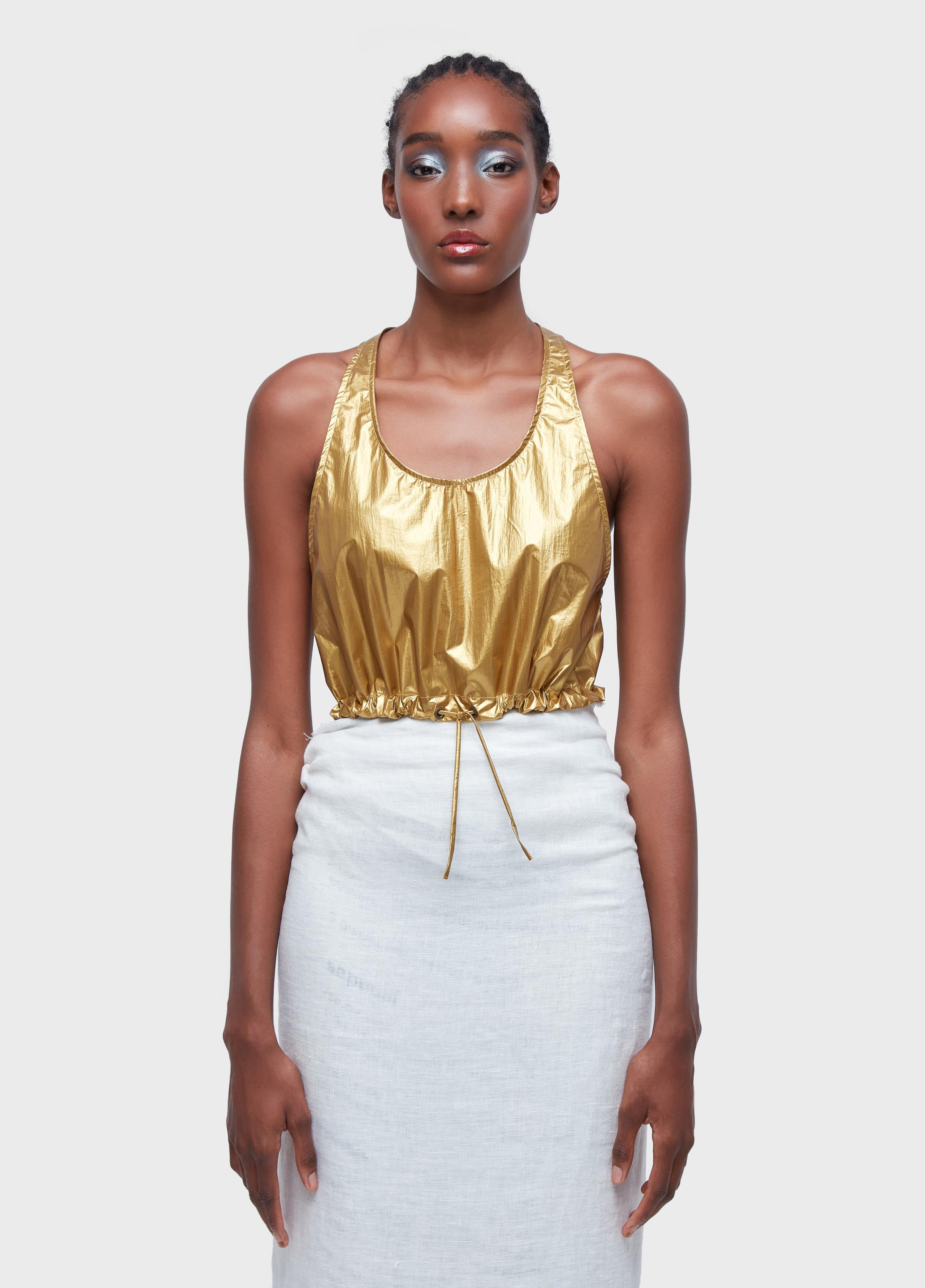 Top sleeveless gold