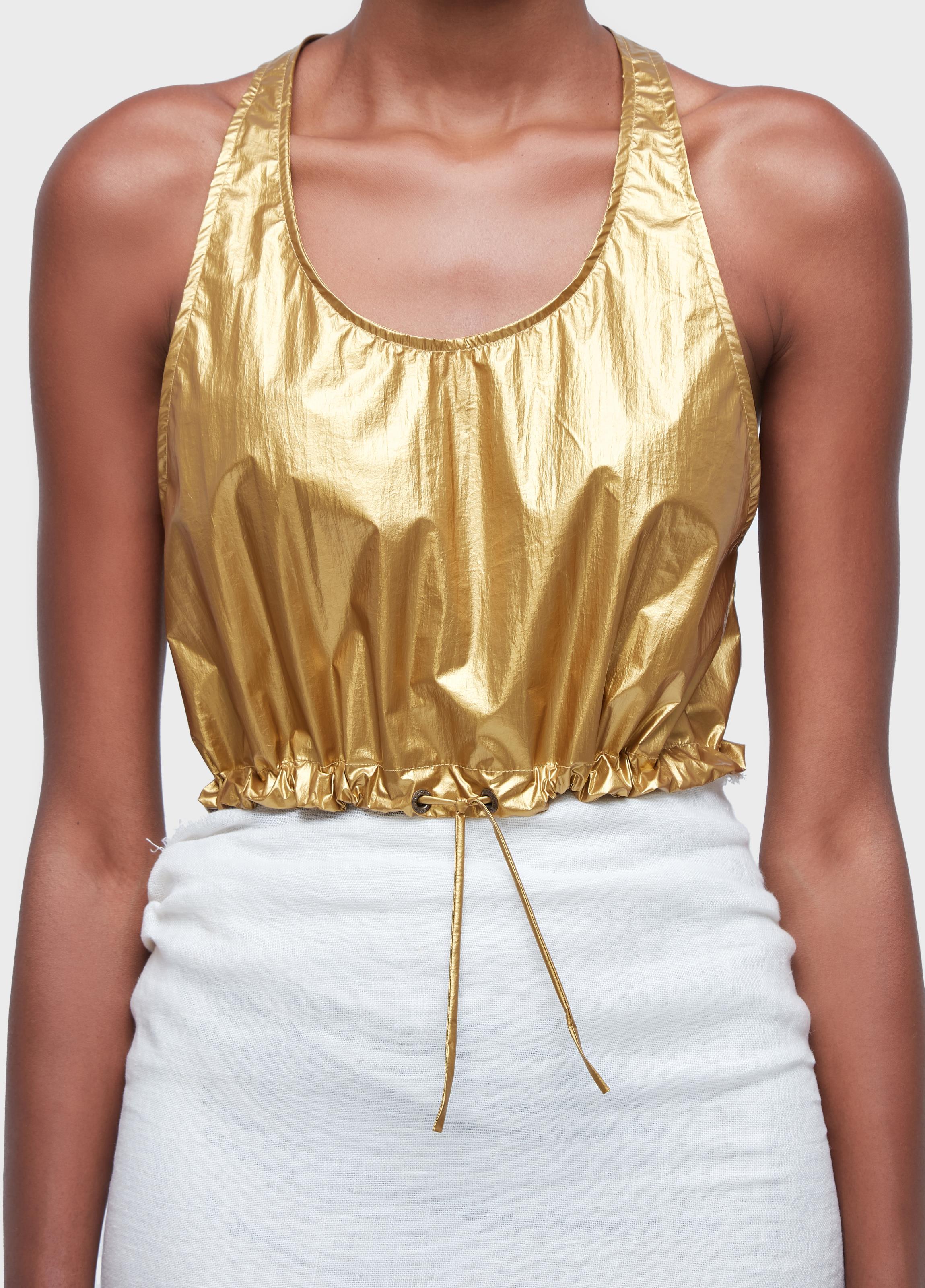 Top sleeveless gold