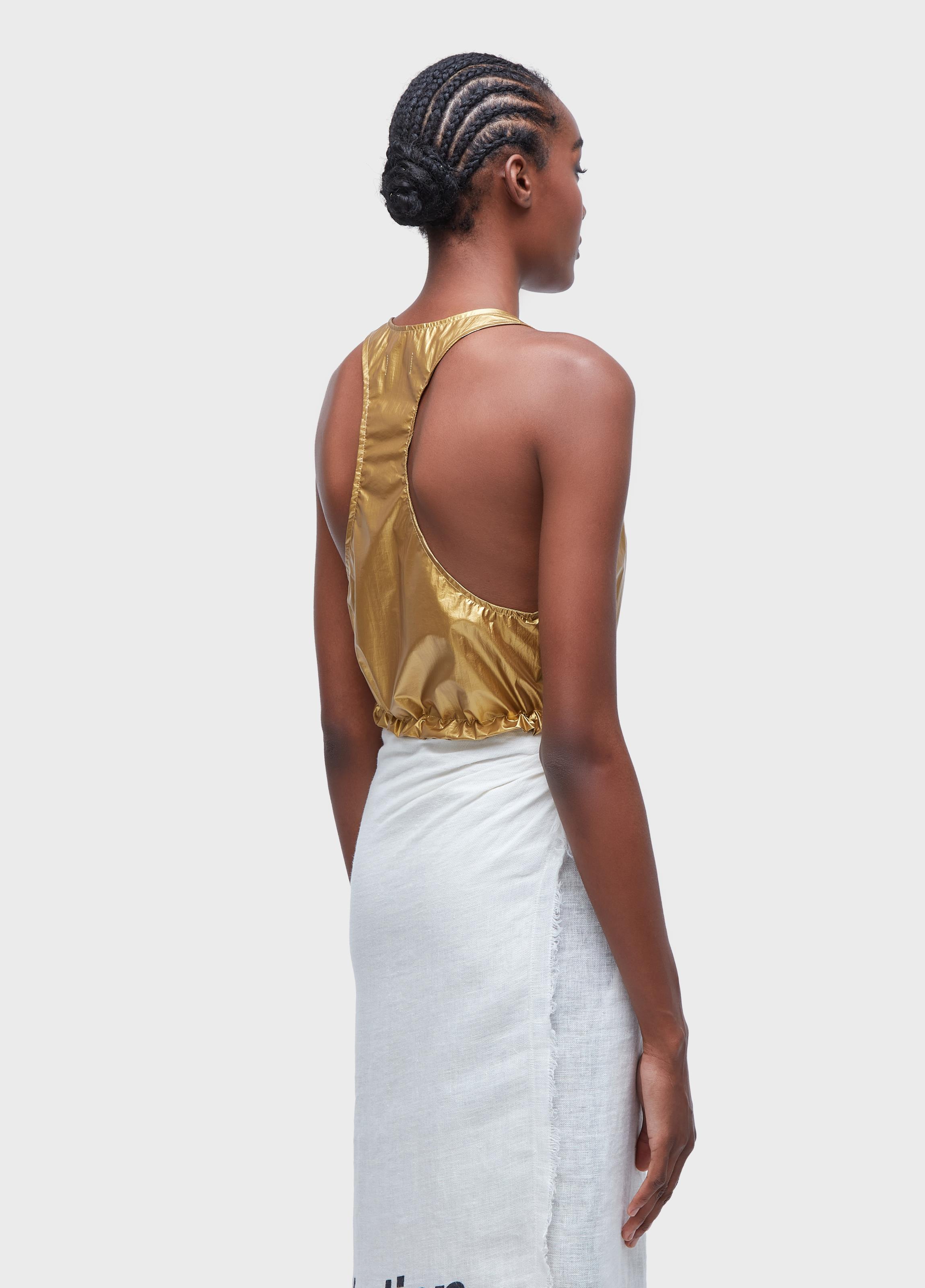 Top sleeveless gold