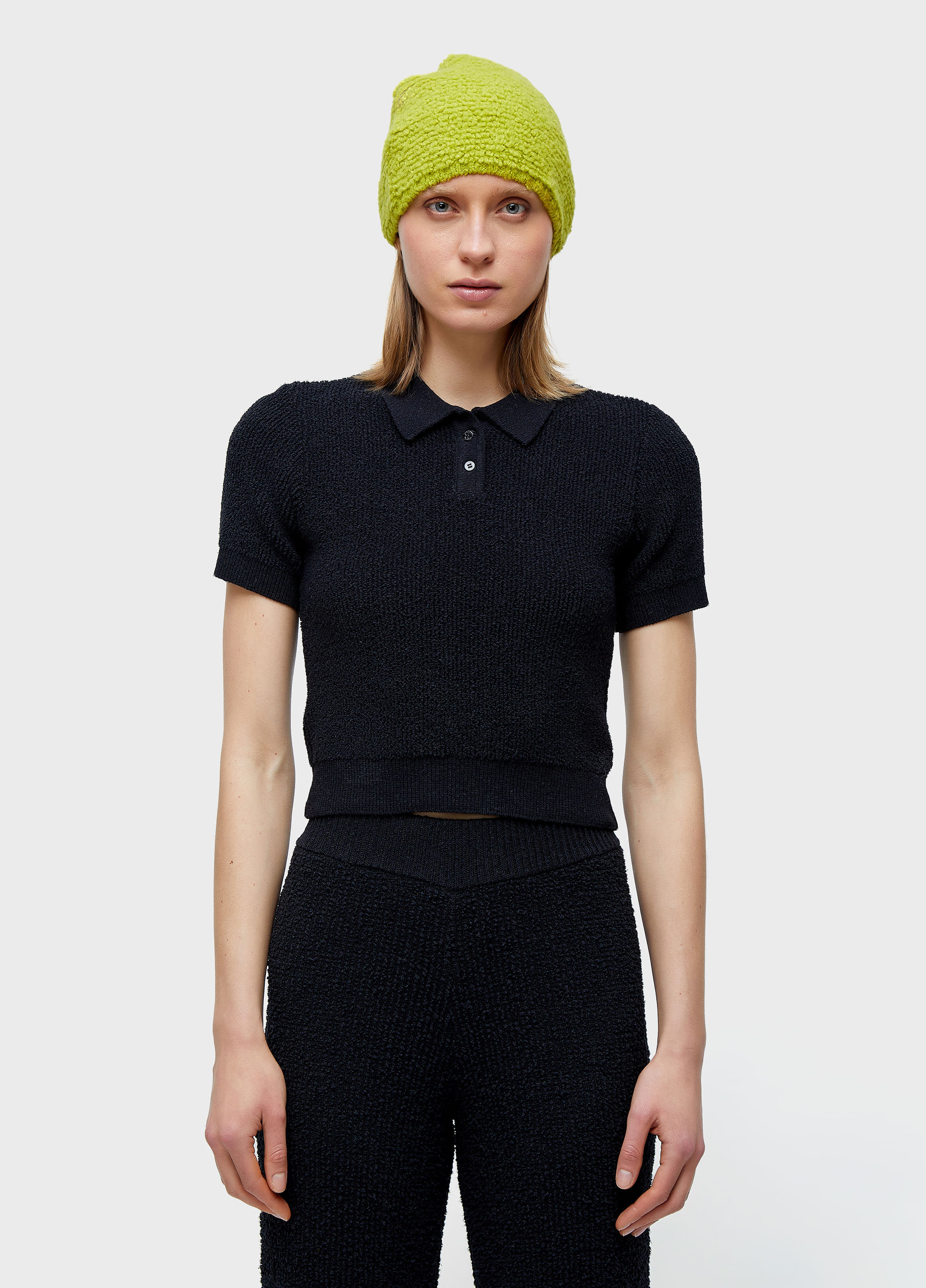 Camisa polo tricot bouclet fit