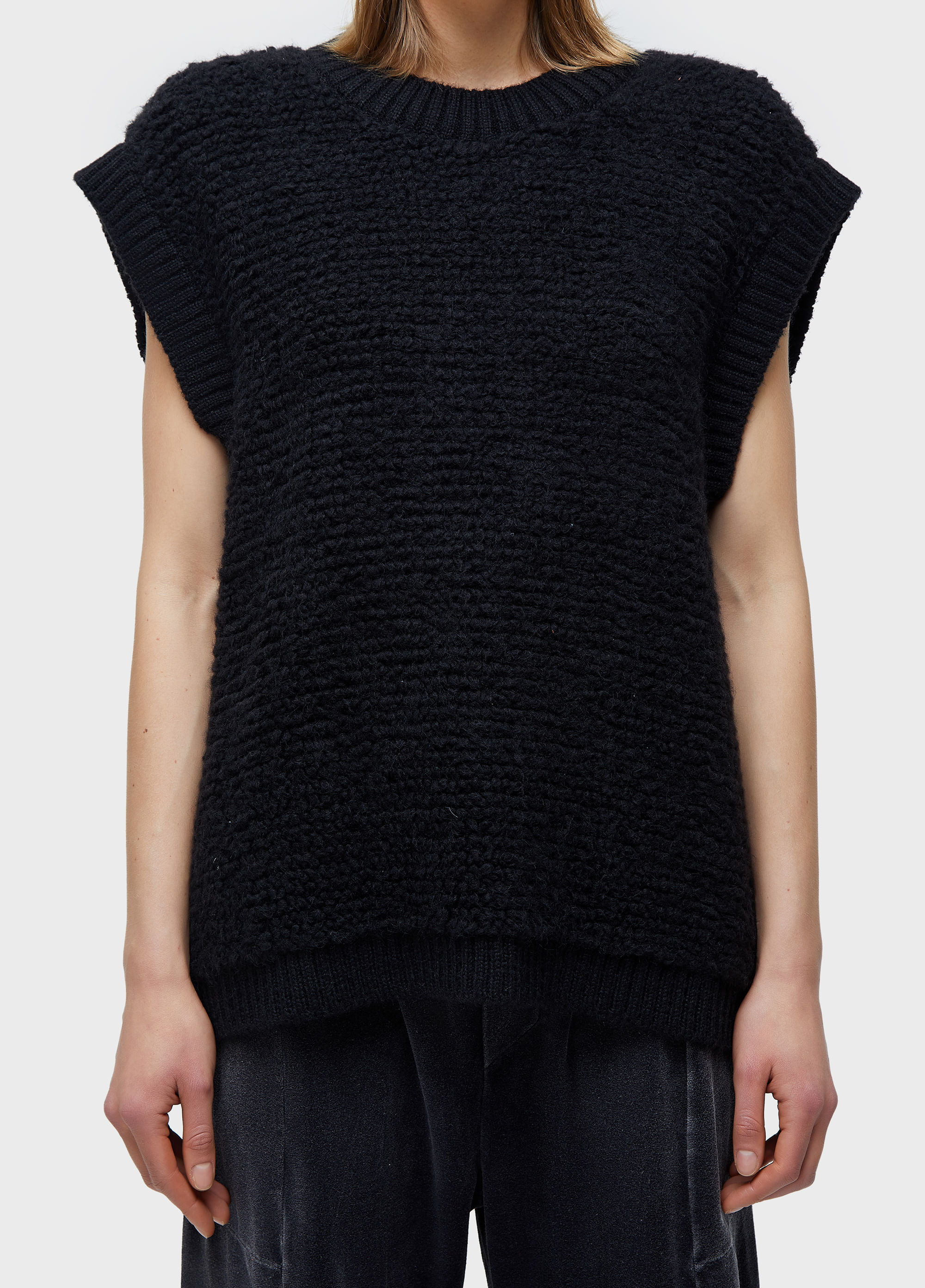Colete furry tricot