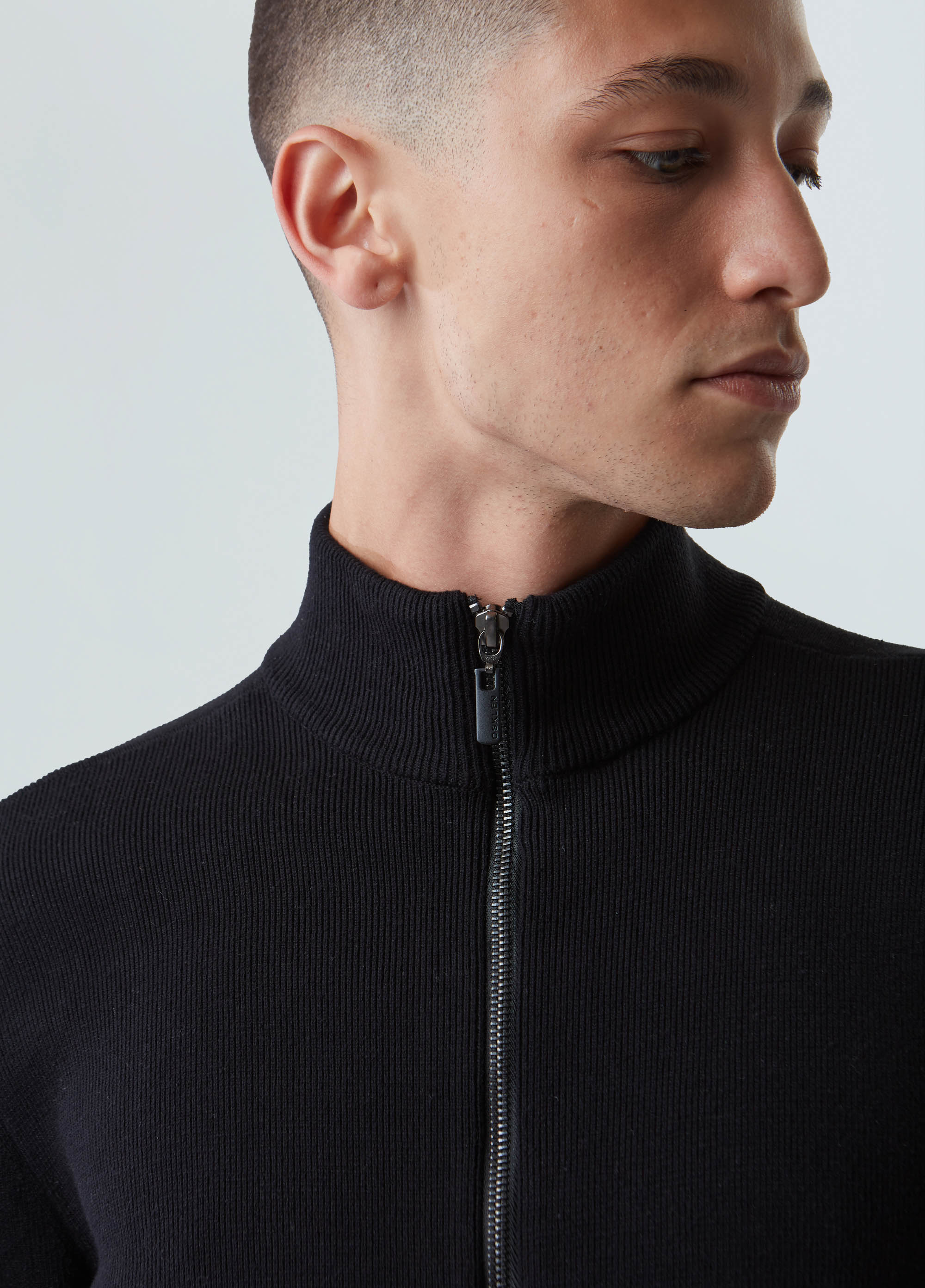 Sweater tricot zipped cotton