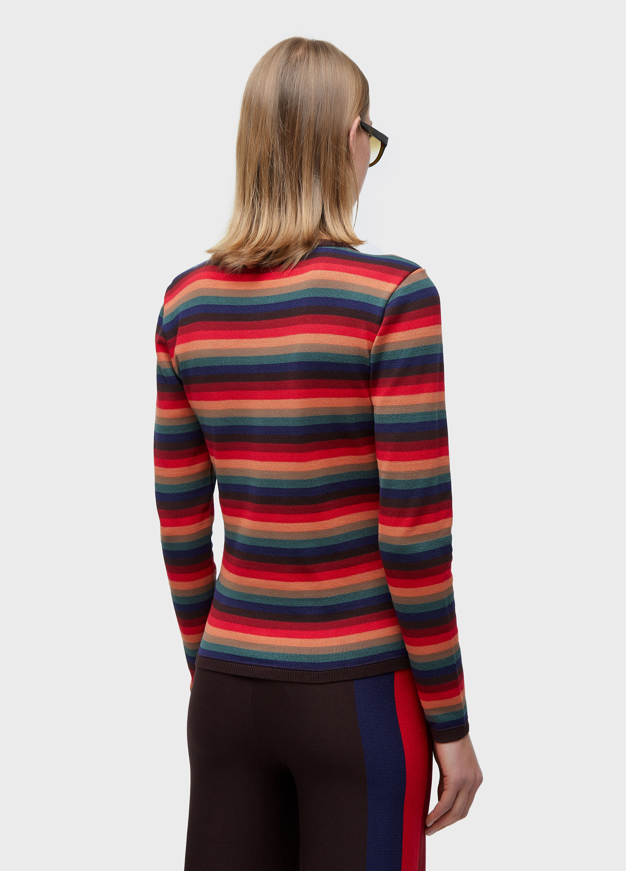Cardigan tricot vintage stripes tiny